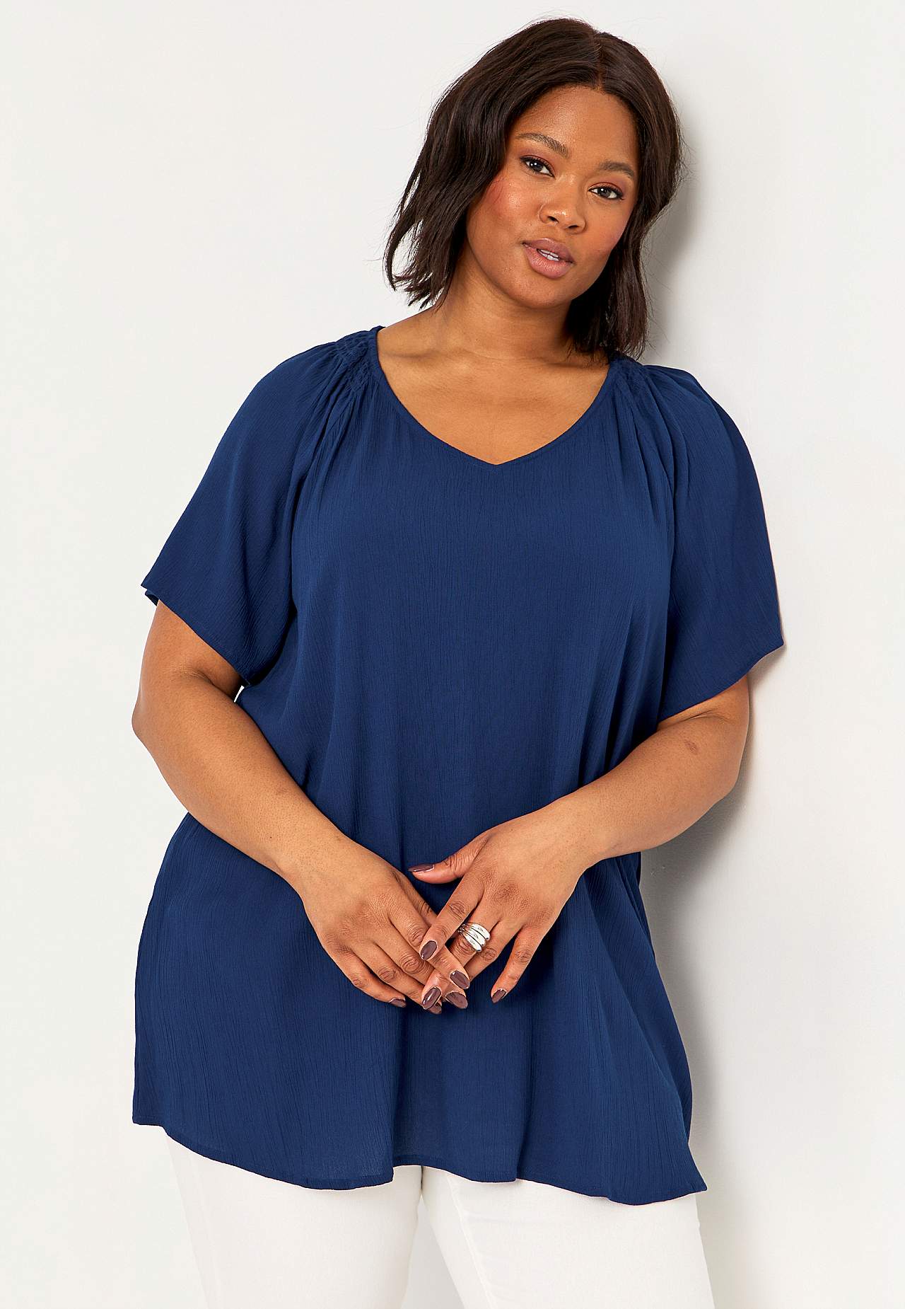 Tunic in viscose crepe