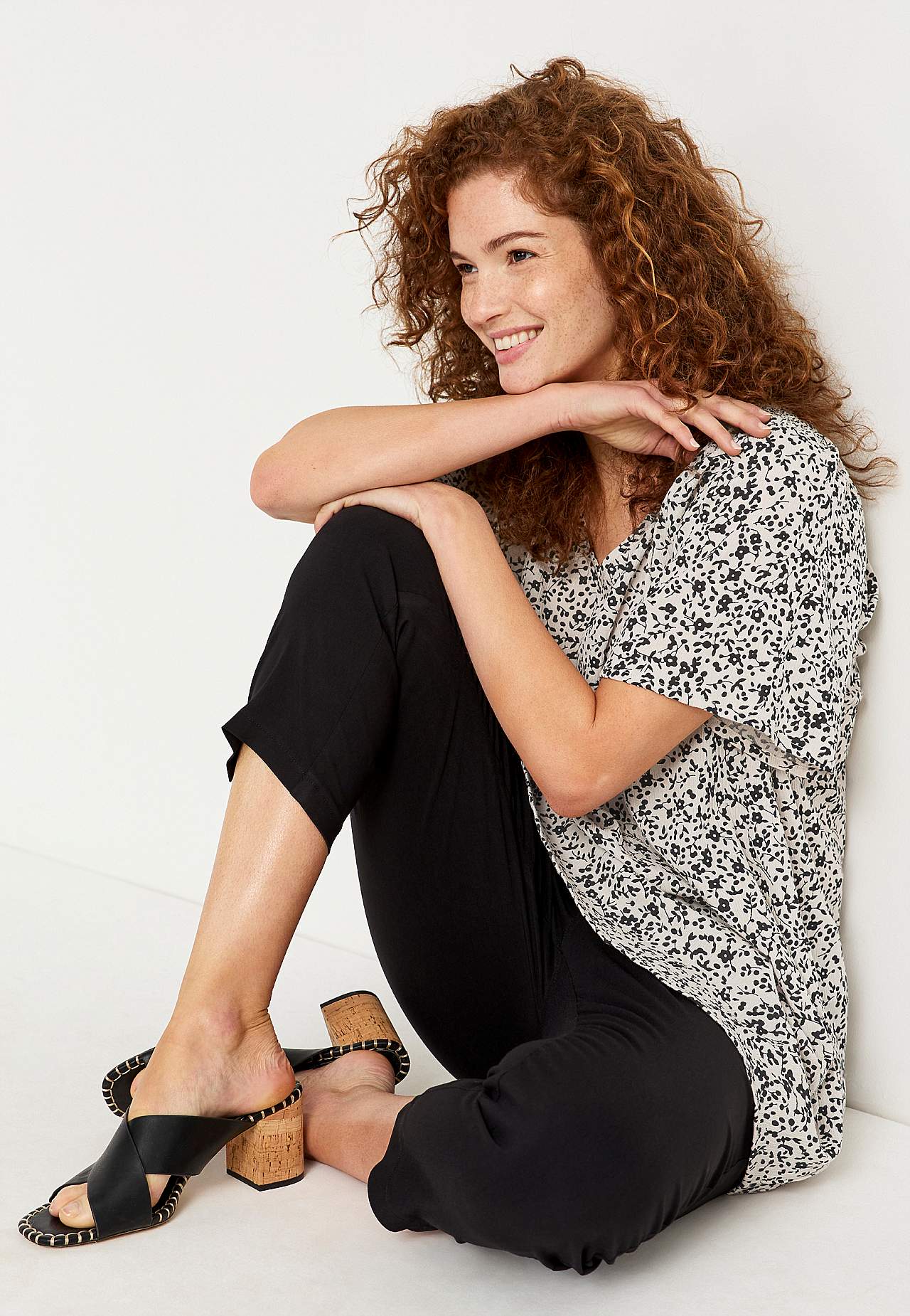 Tunic in viscose crepe
