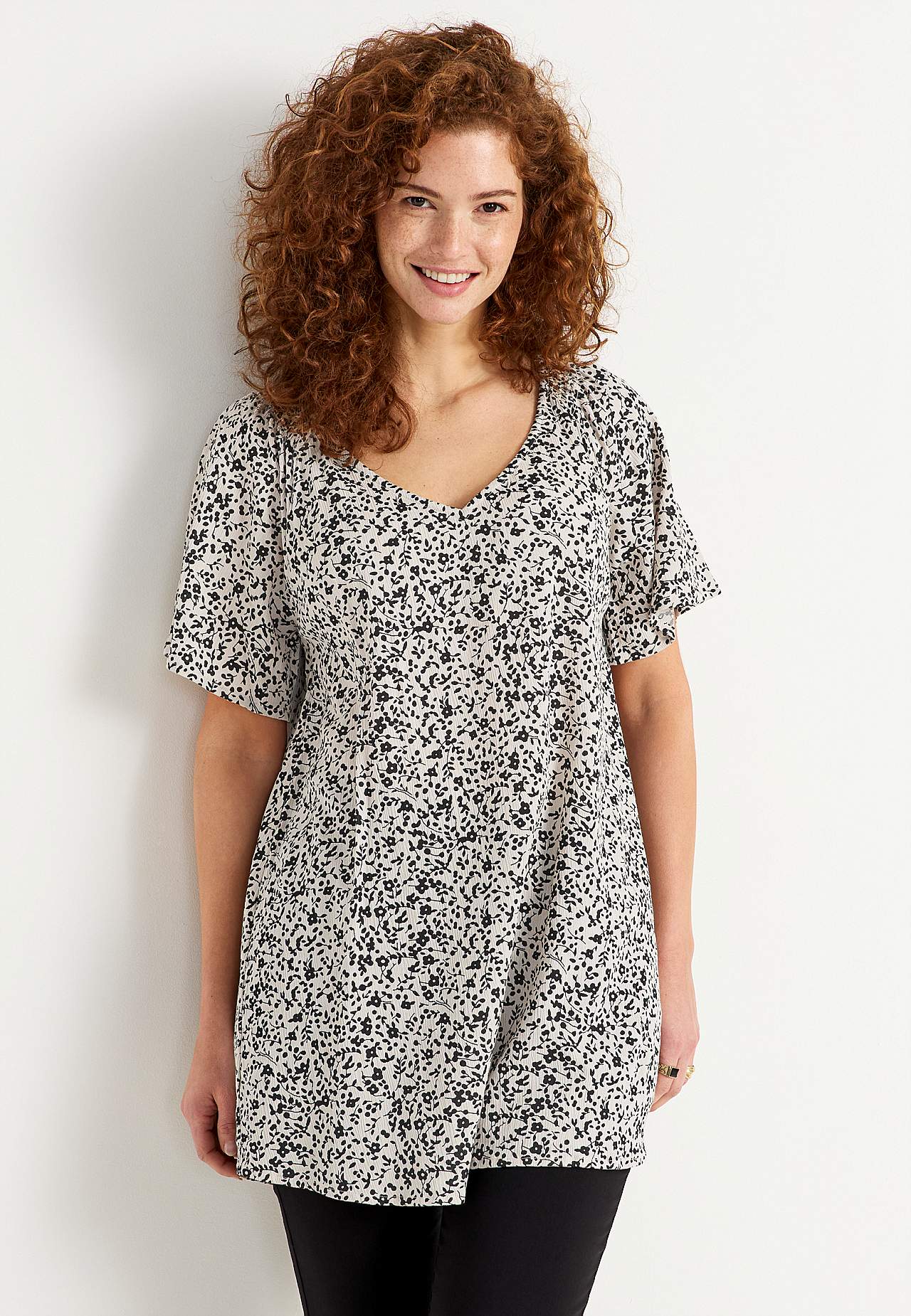 Tunic in viscose crepe