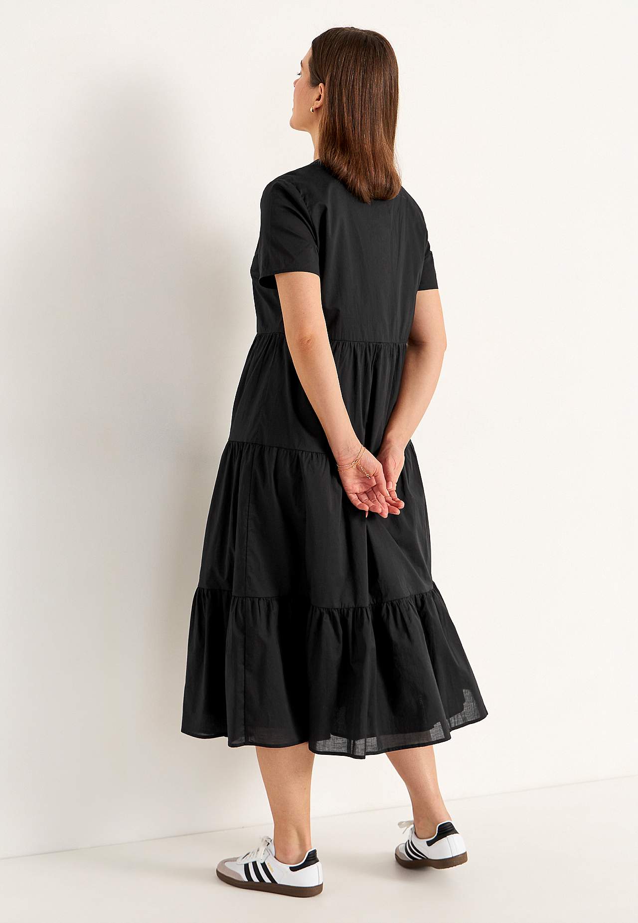 Cotton dress with flounce