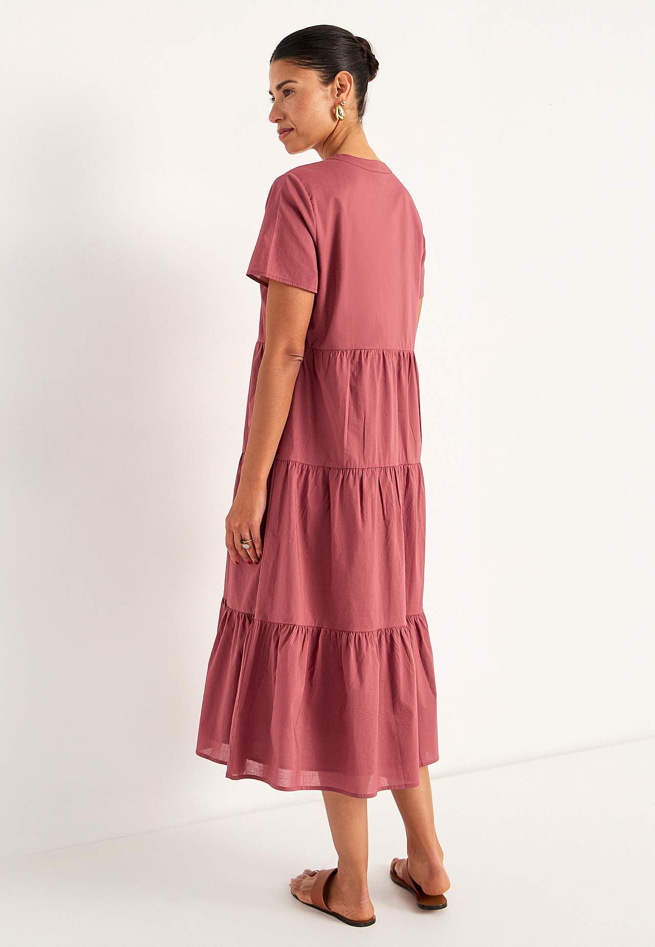 Cotton dress with flounce