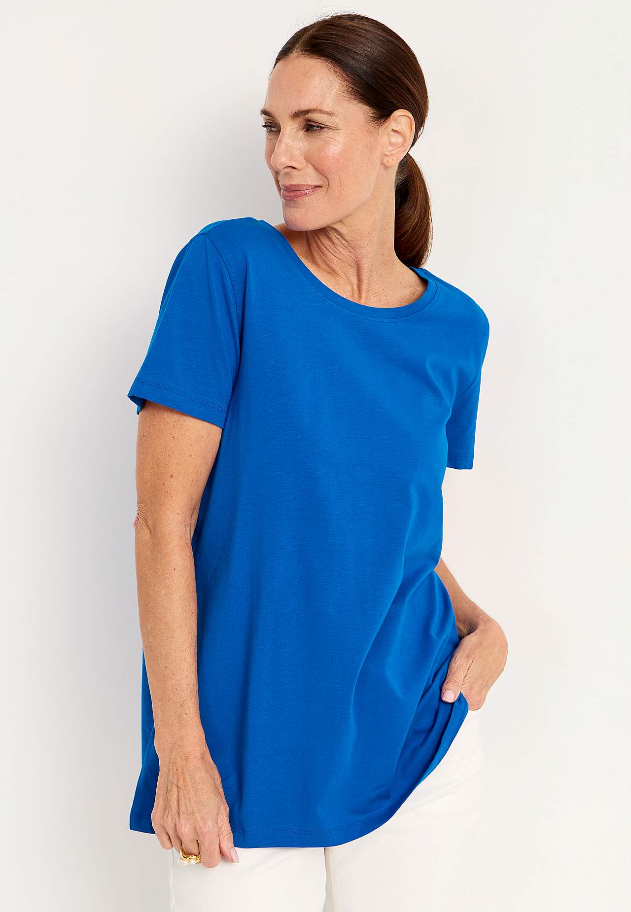 Jersey top with braided back detail
