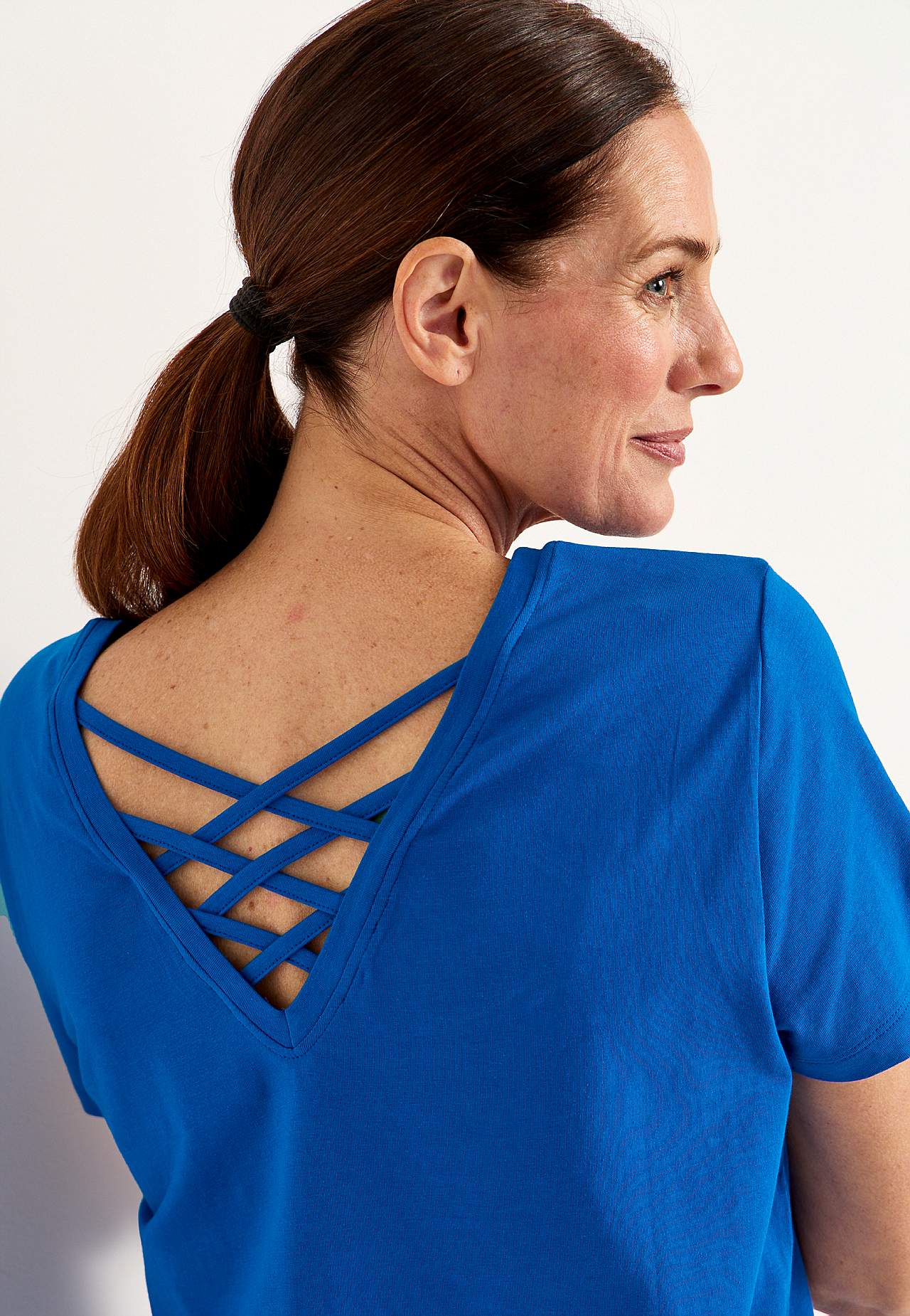 Jersey top with braided back detail