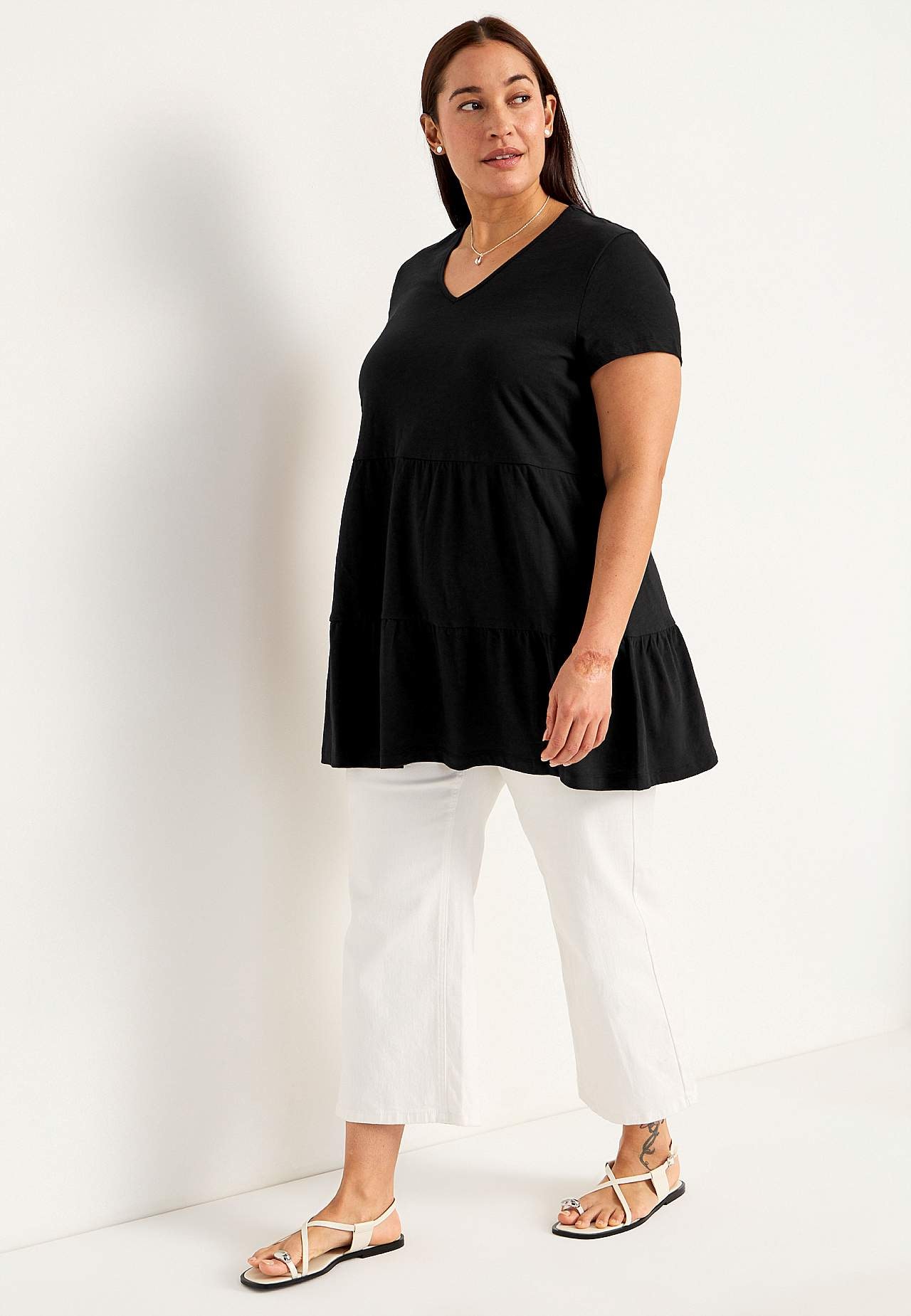 Jersey tuniq with frill Viola