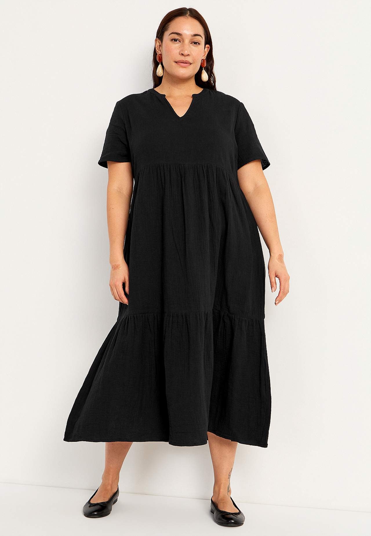 Dress in crinkled cotton Patricia