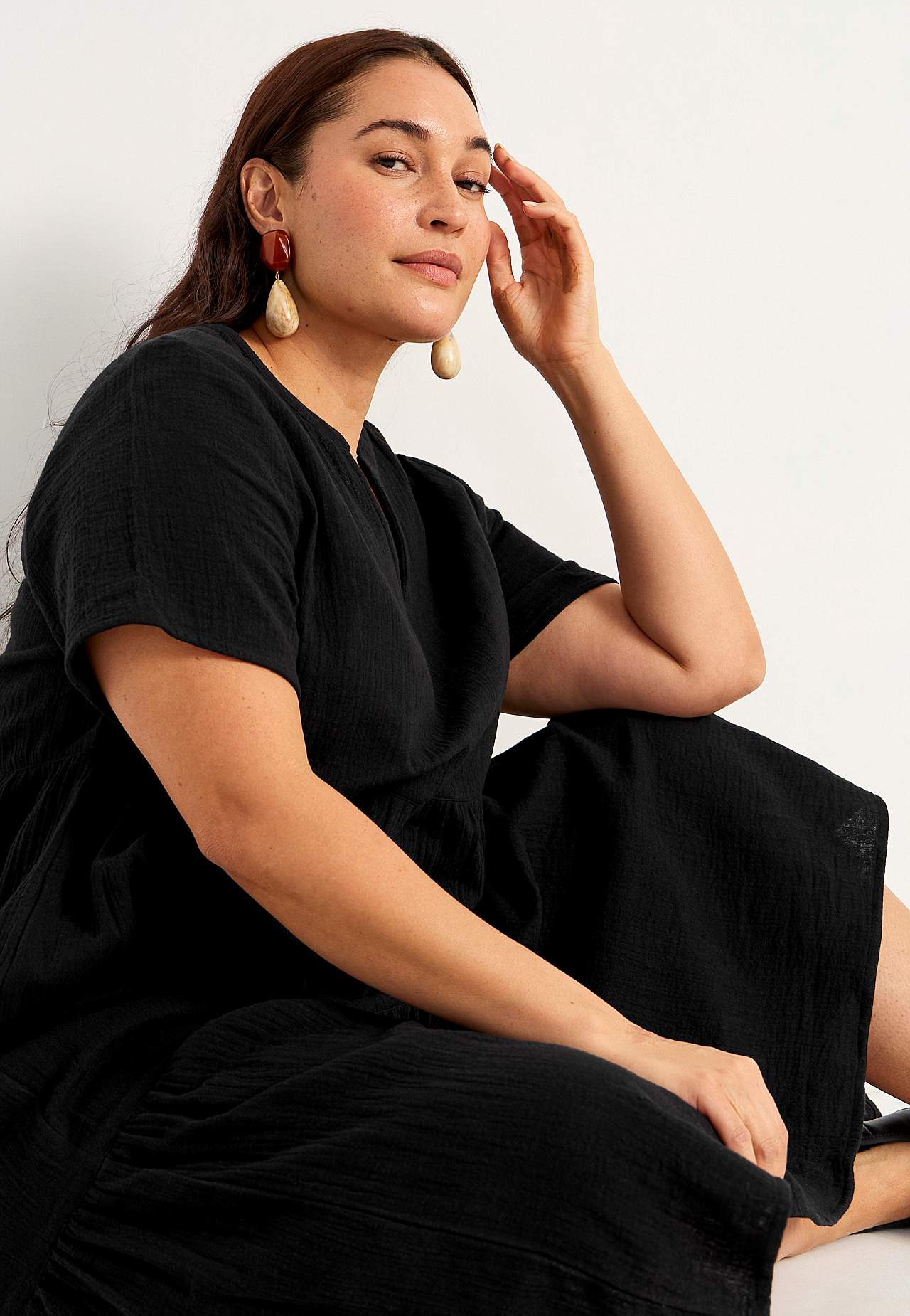 Dress in crinkled cotton Patricia