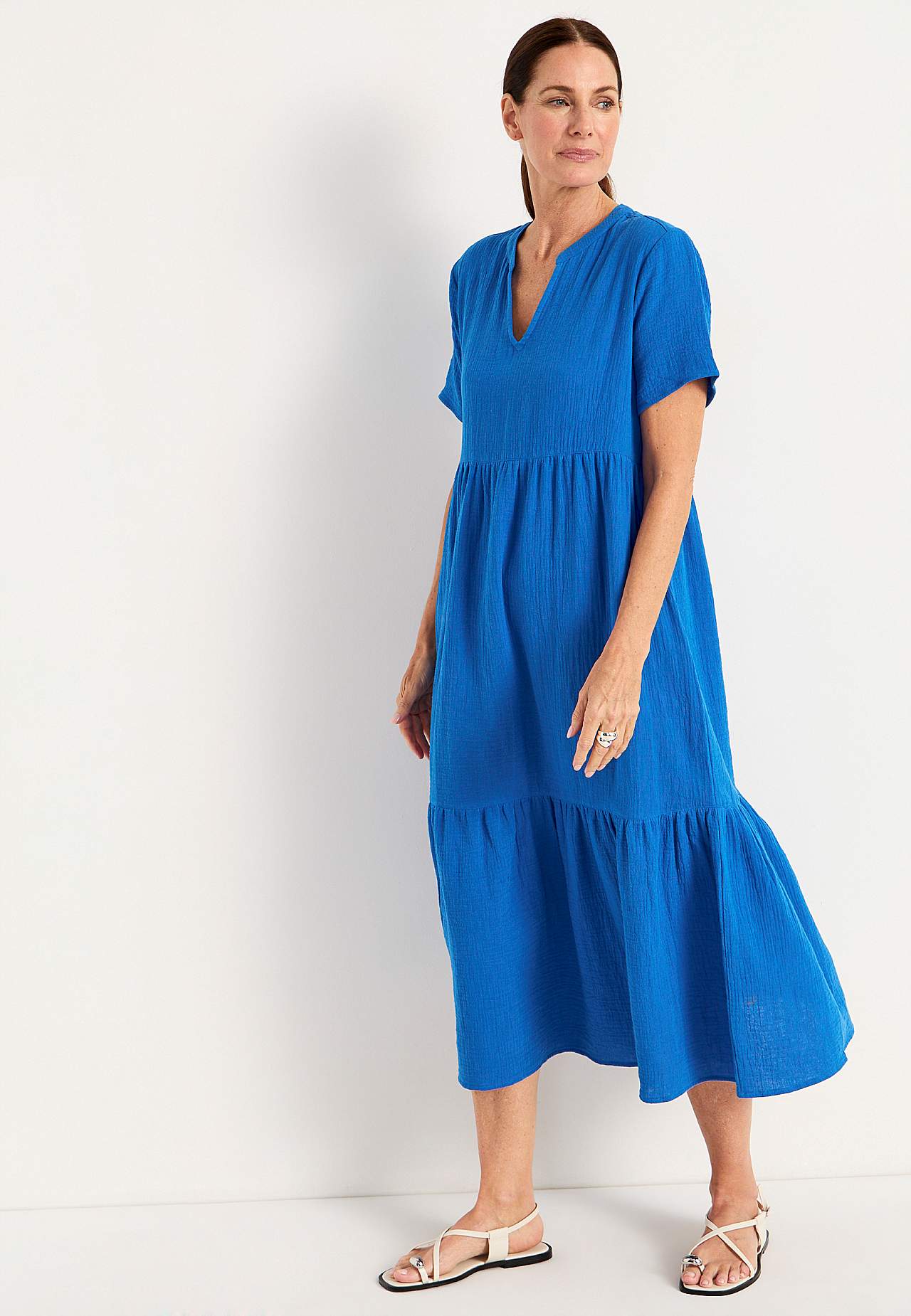 Dress in crinkled cotton Patricia