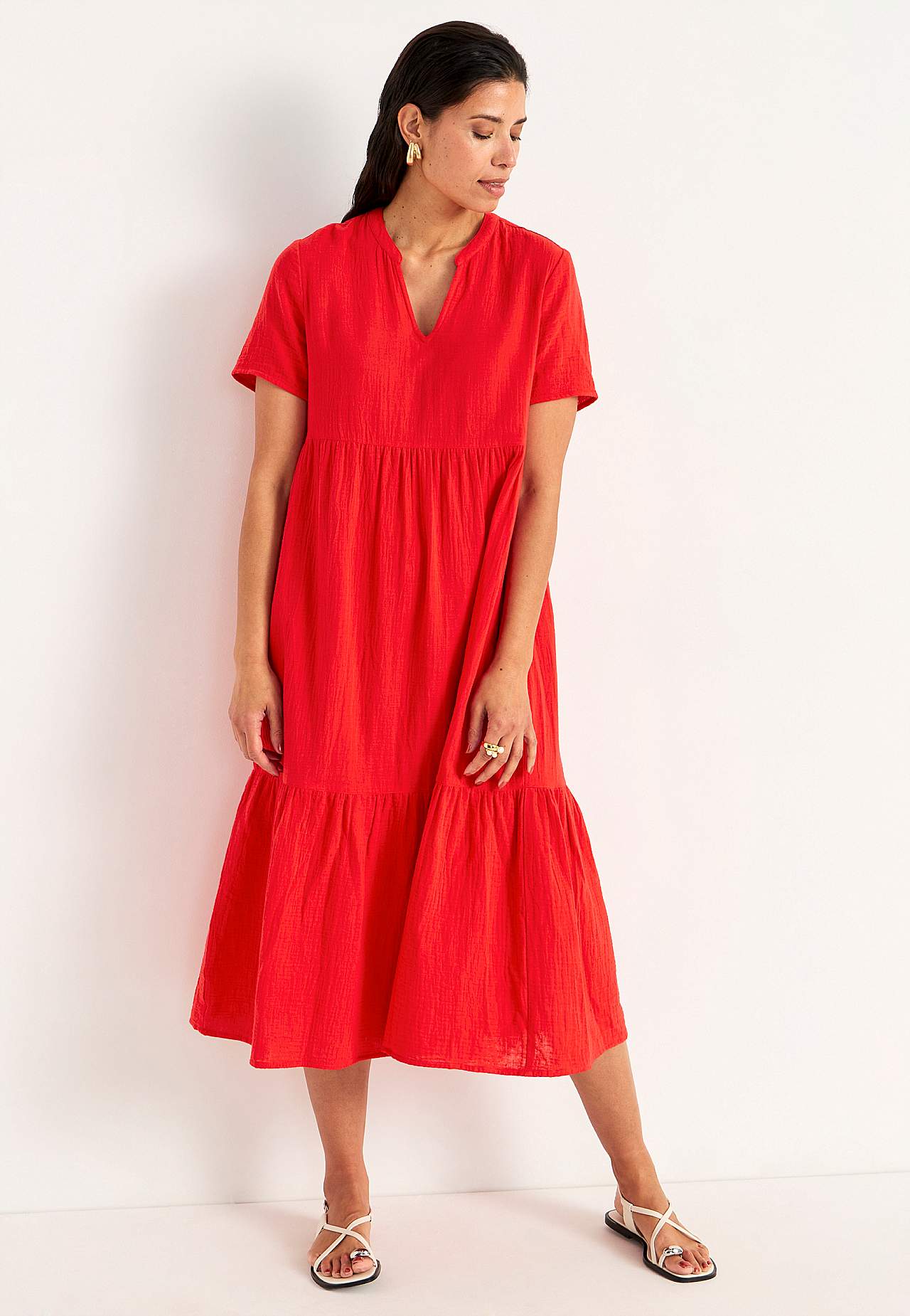 Dress in crinkled cotton Patricia