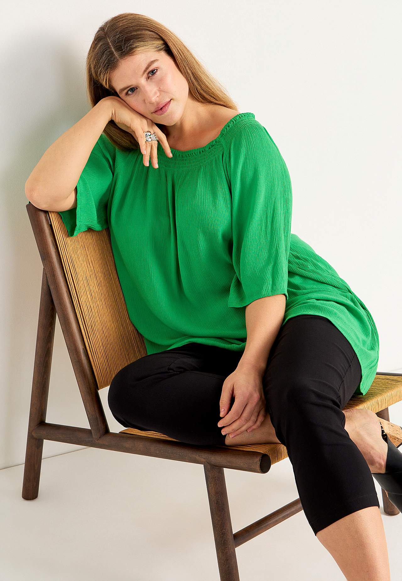 Tunic in viscose crepe