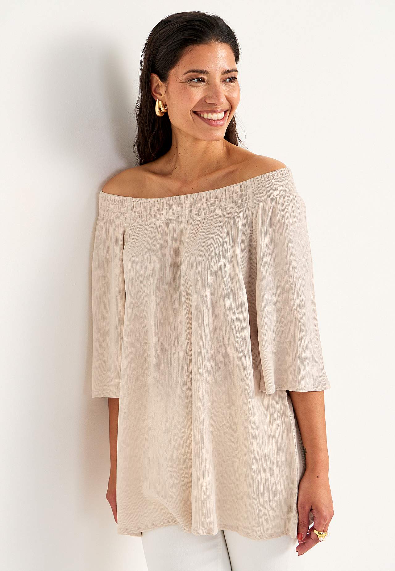Tunic in viscose crepe