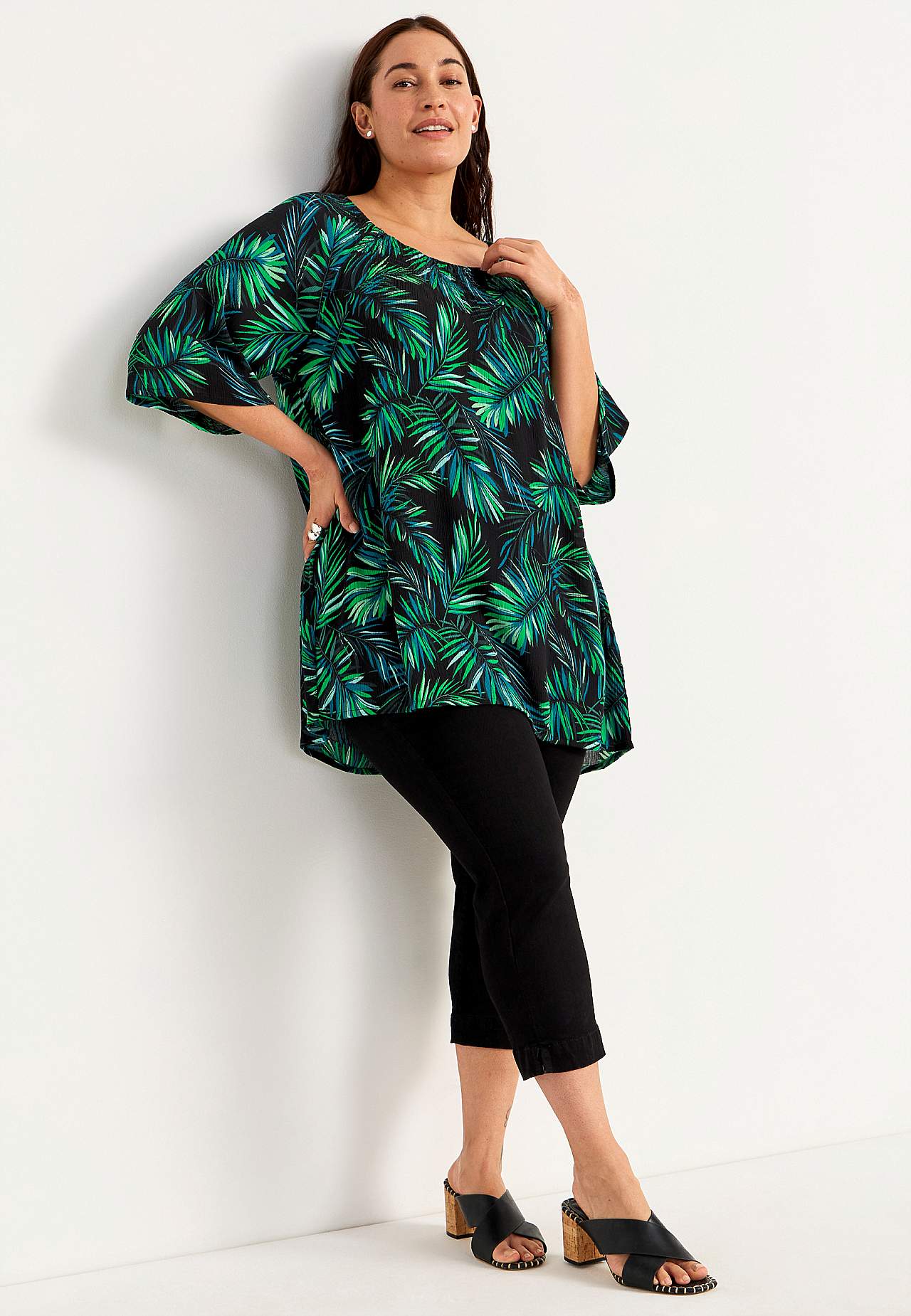 Tunic in viscose crepe