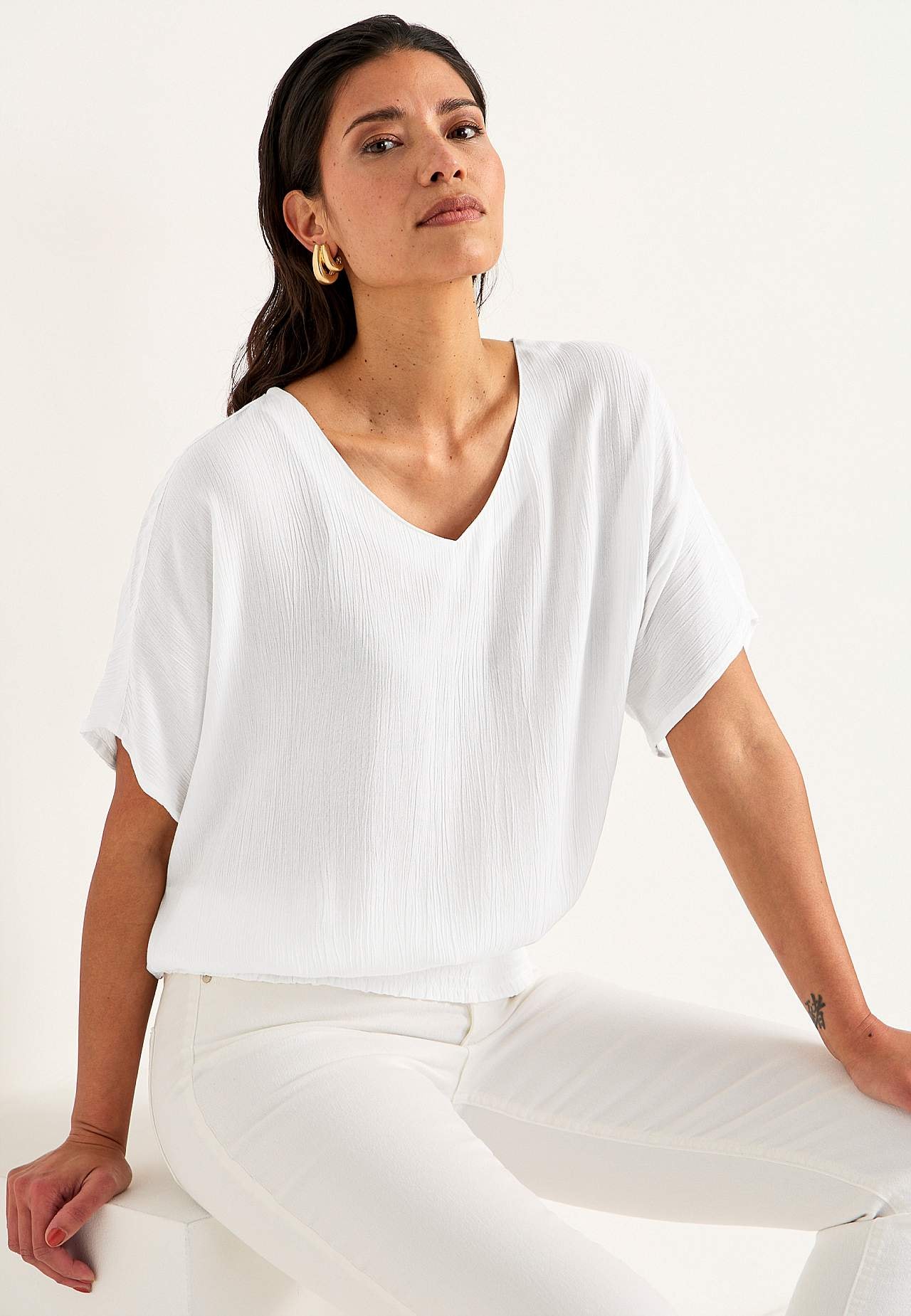 Blouse in viscose crepe Sanna