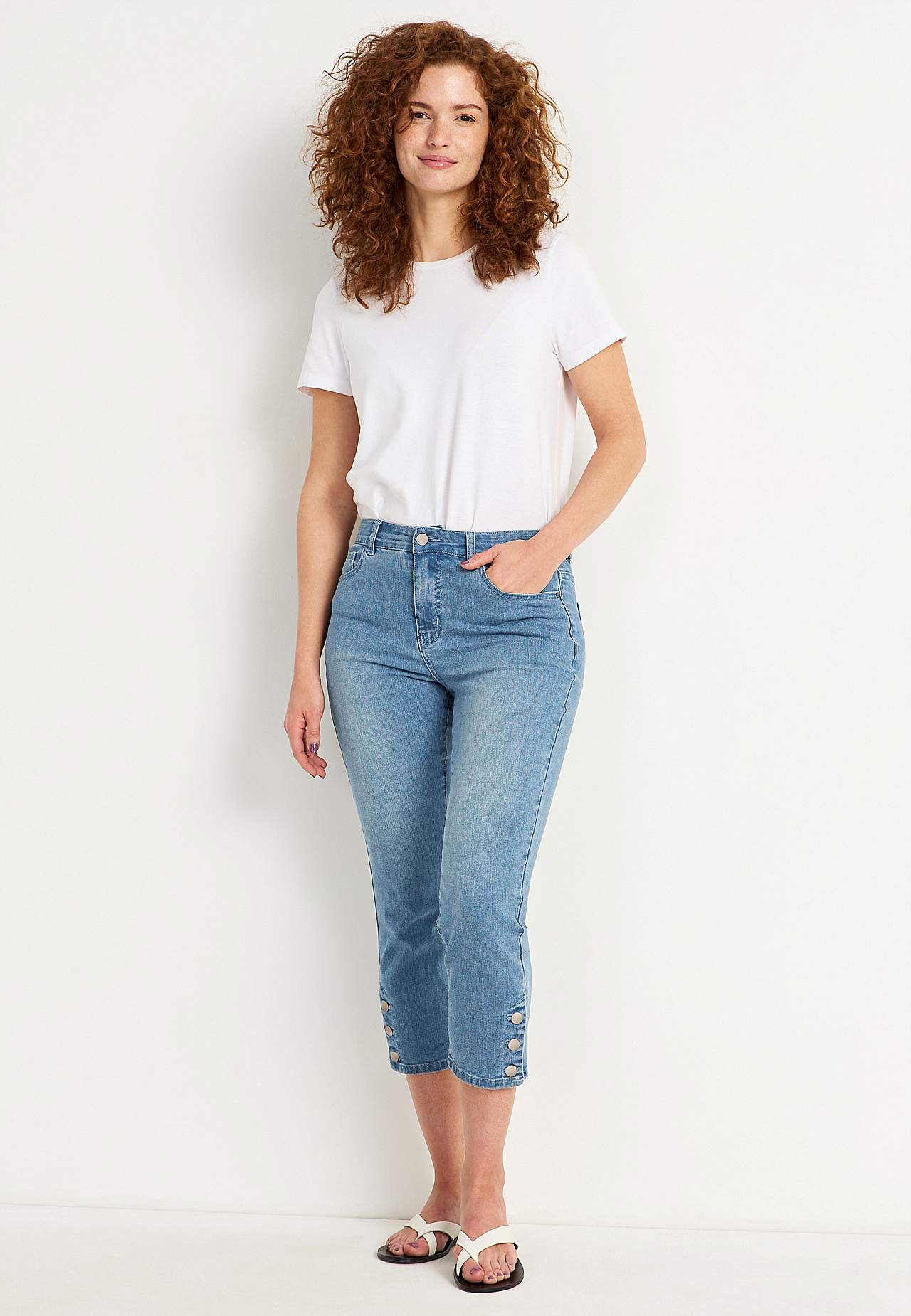 Crop jeans with five-pocket design