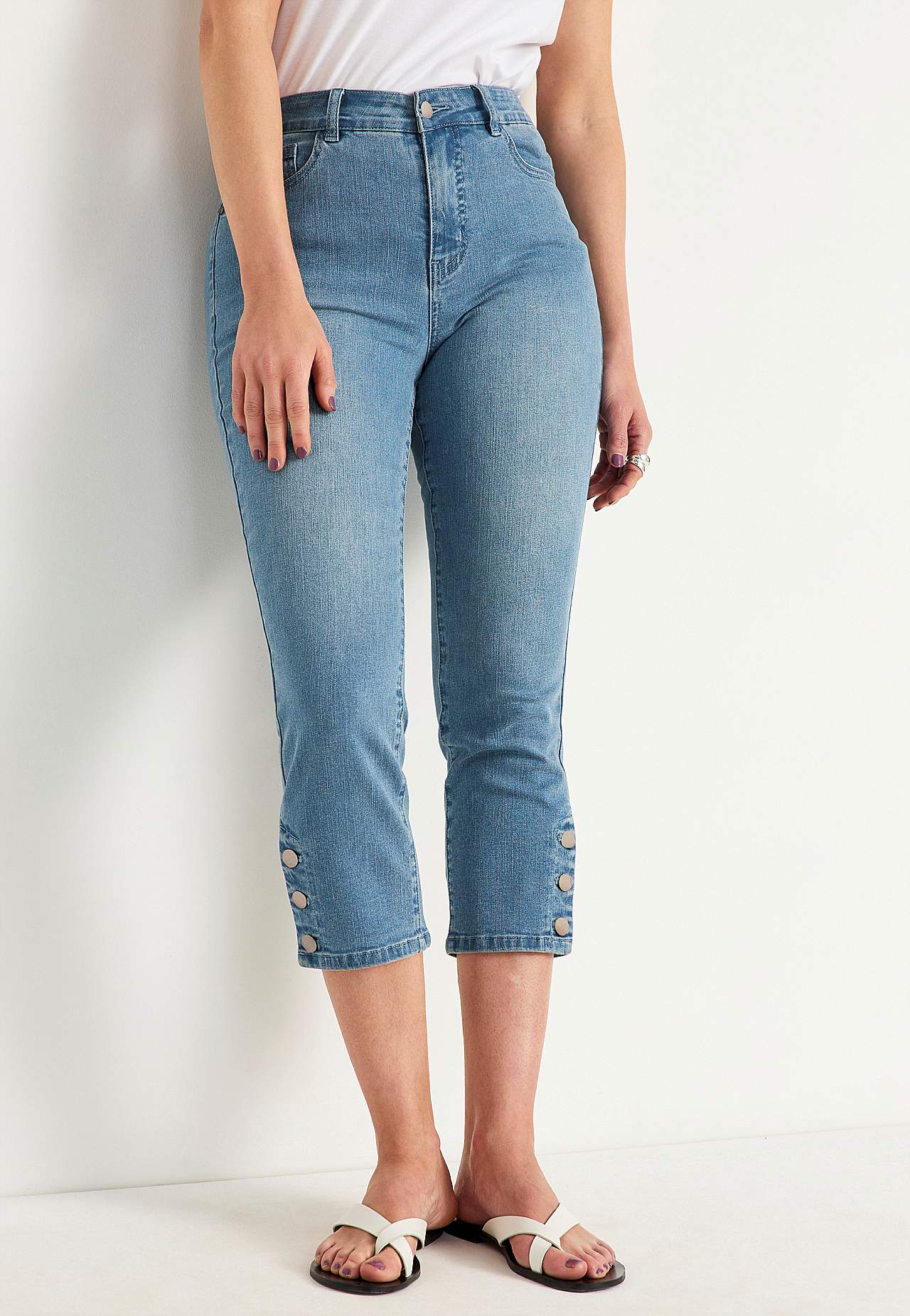 Crop jeans with five-pocket design