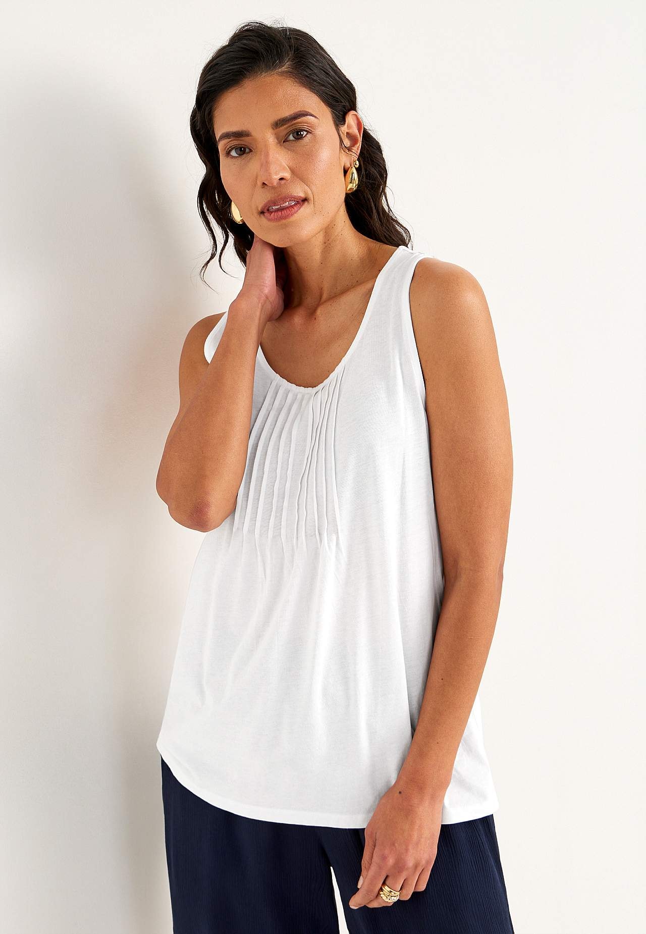 Top with decorative pin-tuck