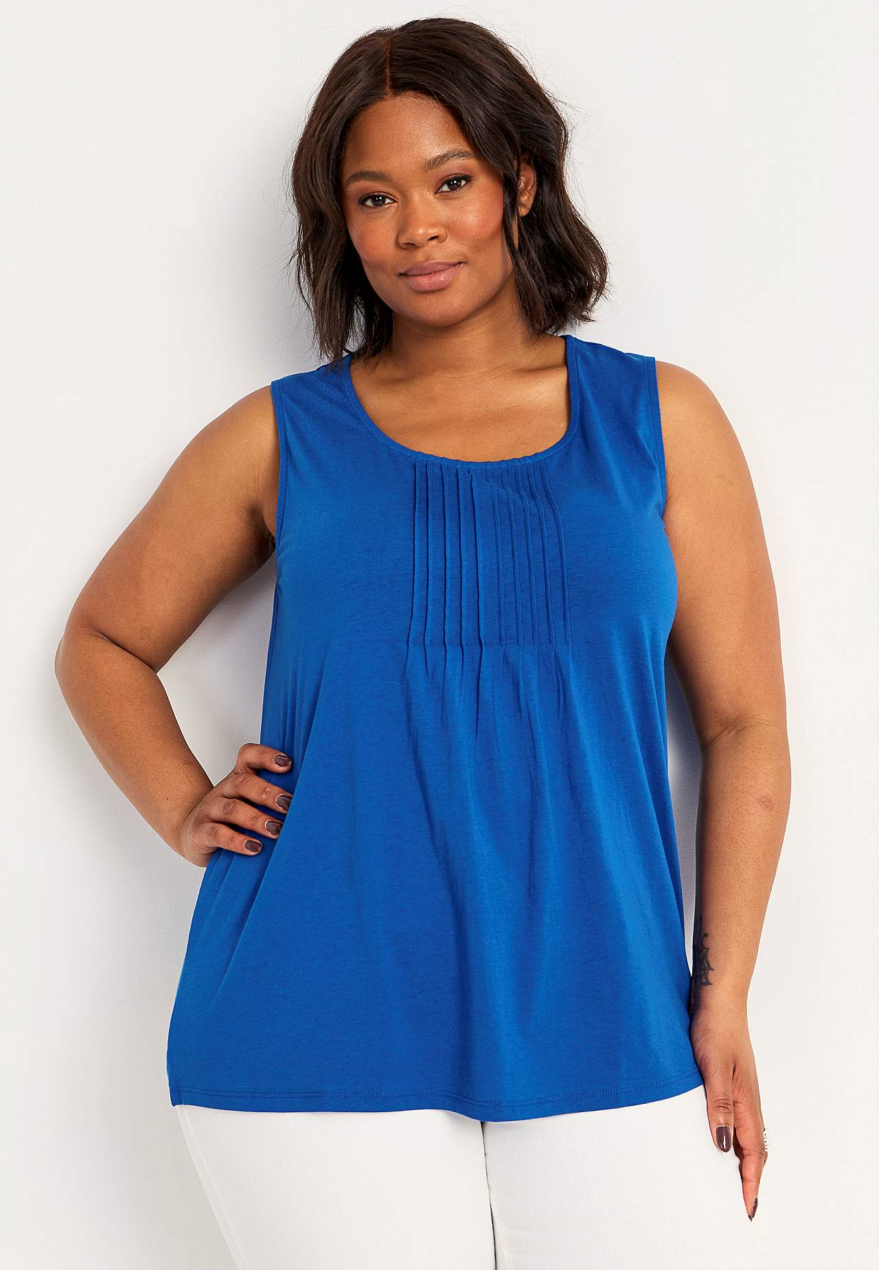 Top with decorative pin-tuck