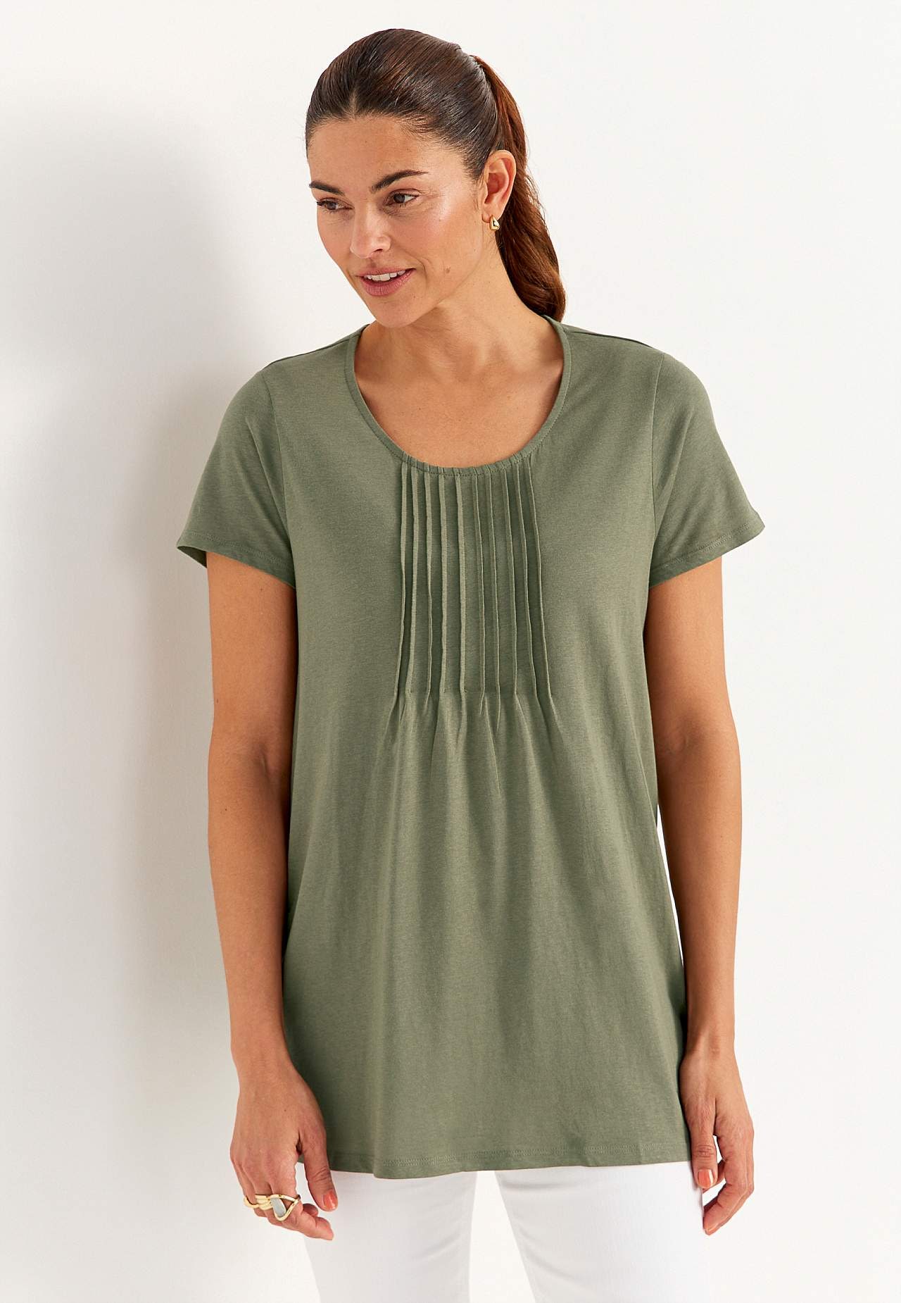 Short-sleeved jersey tuniq