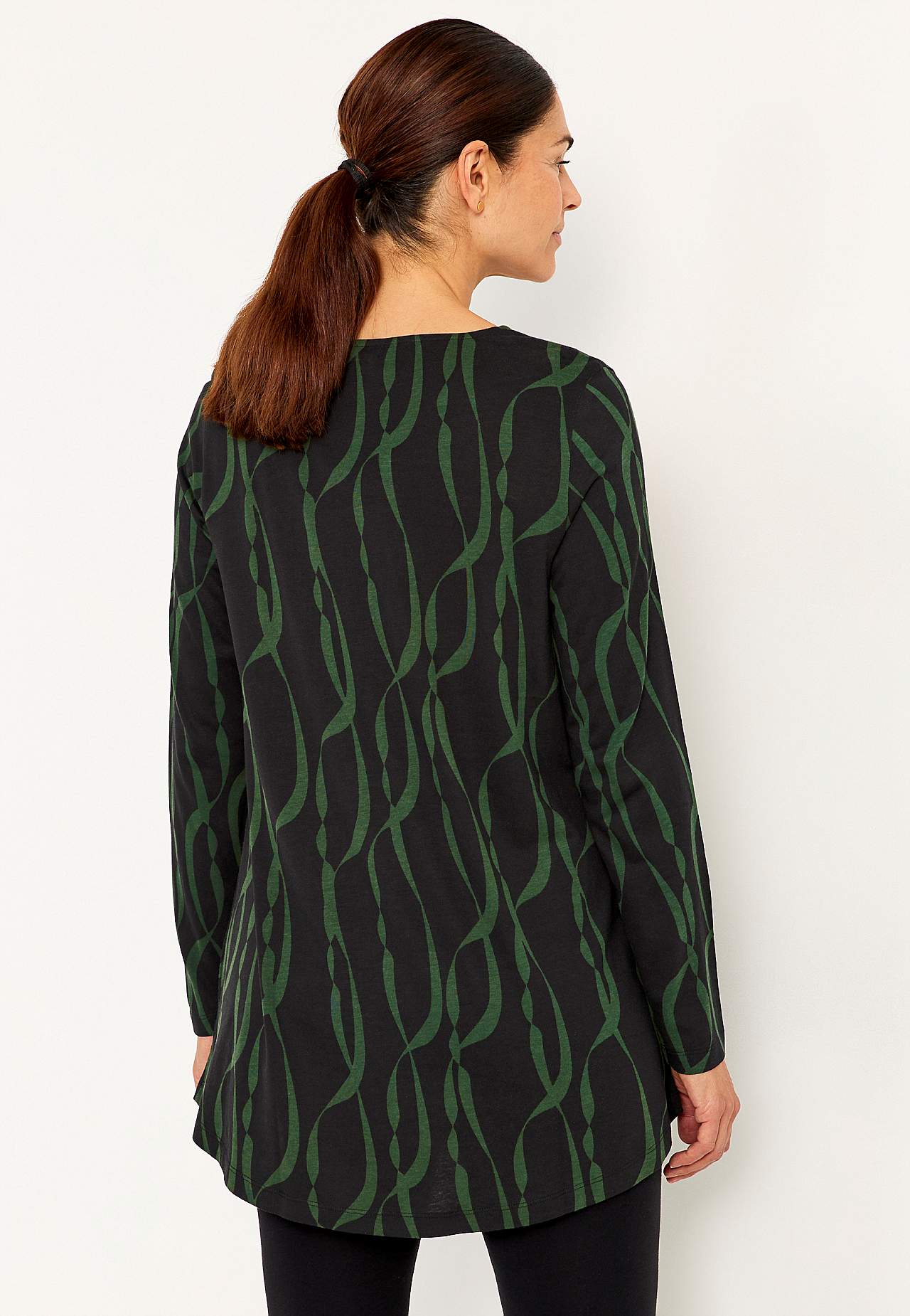 Patterned jersey tuniq with pockets