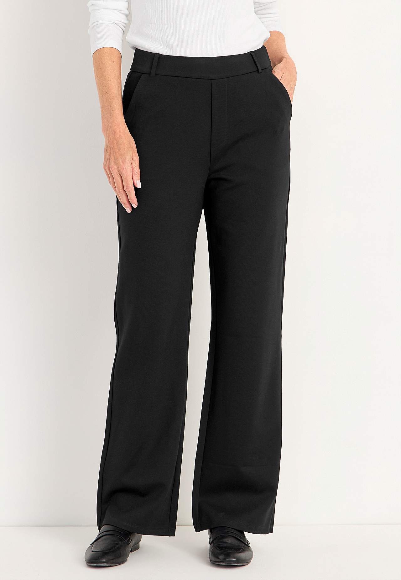 Wide jersey pants with pockets