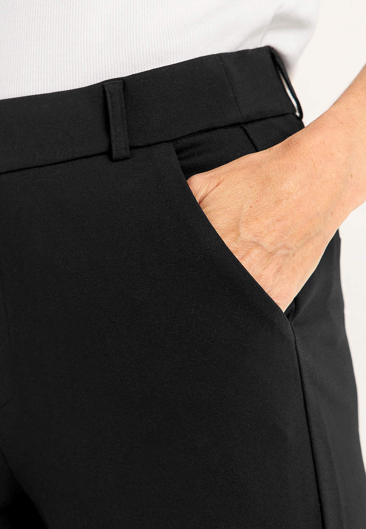 Wide jersey pants with pockets