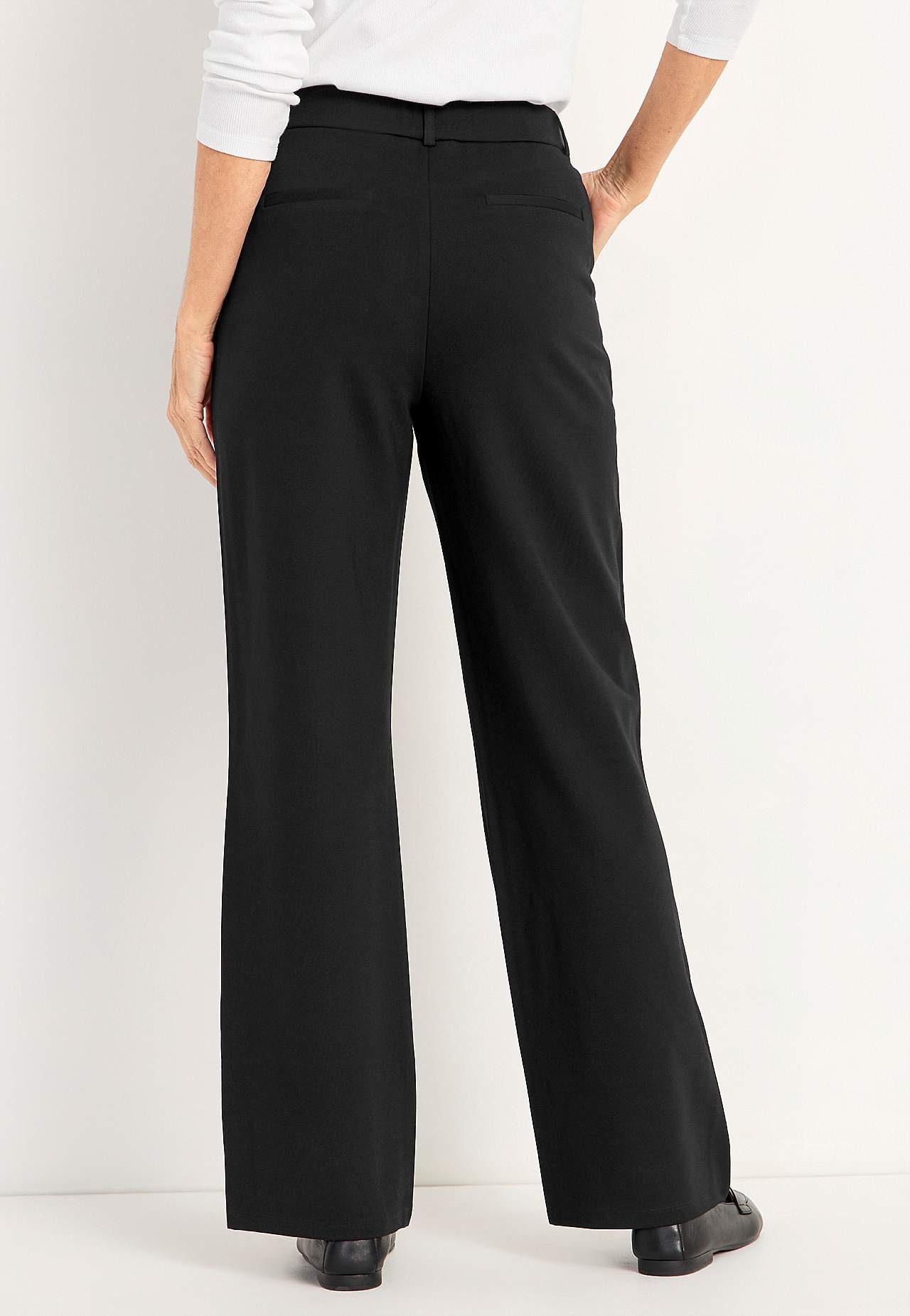 Wide jersey pants with pockets