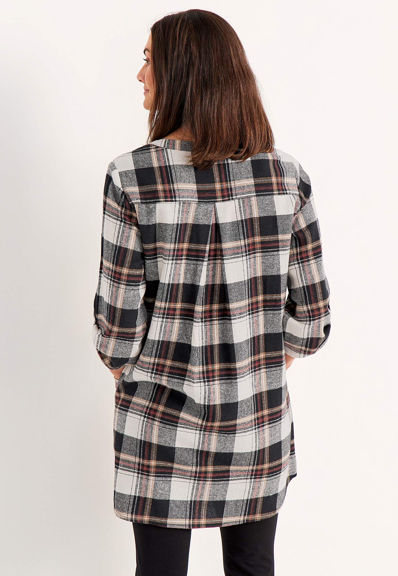 Tunic in flannel with pockets