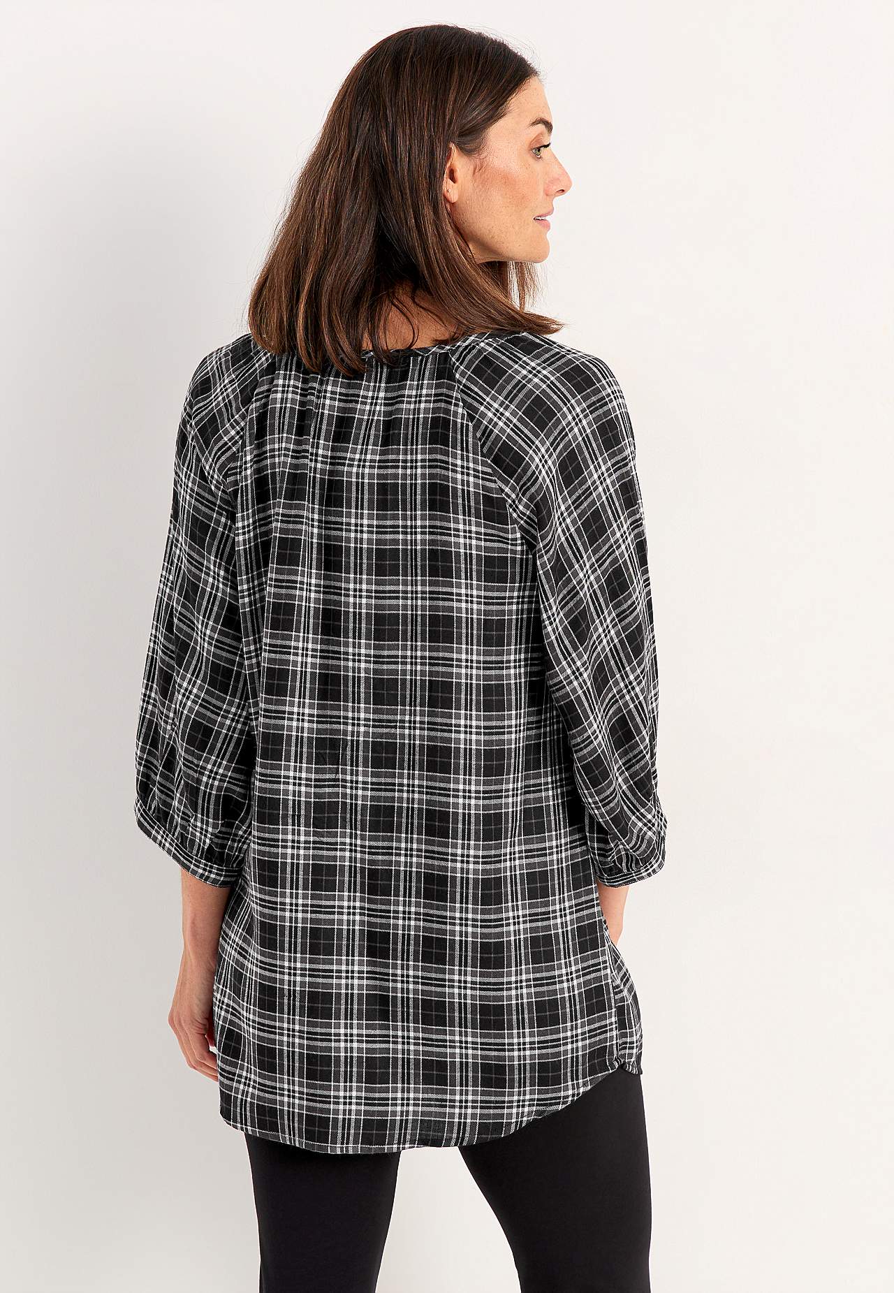 Checked, woven tunic