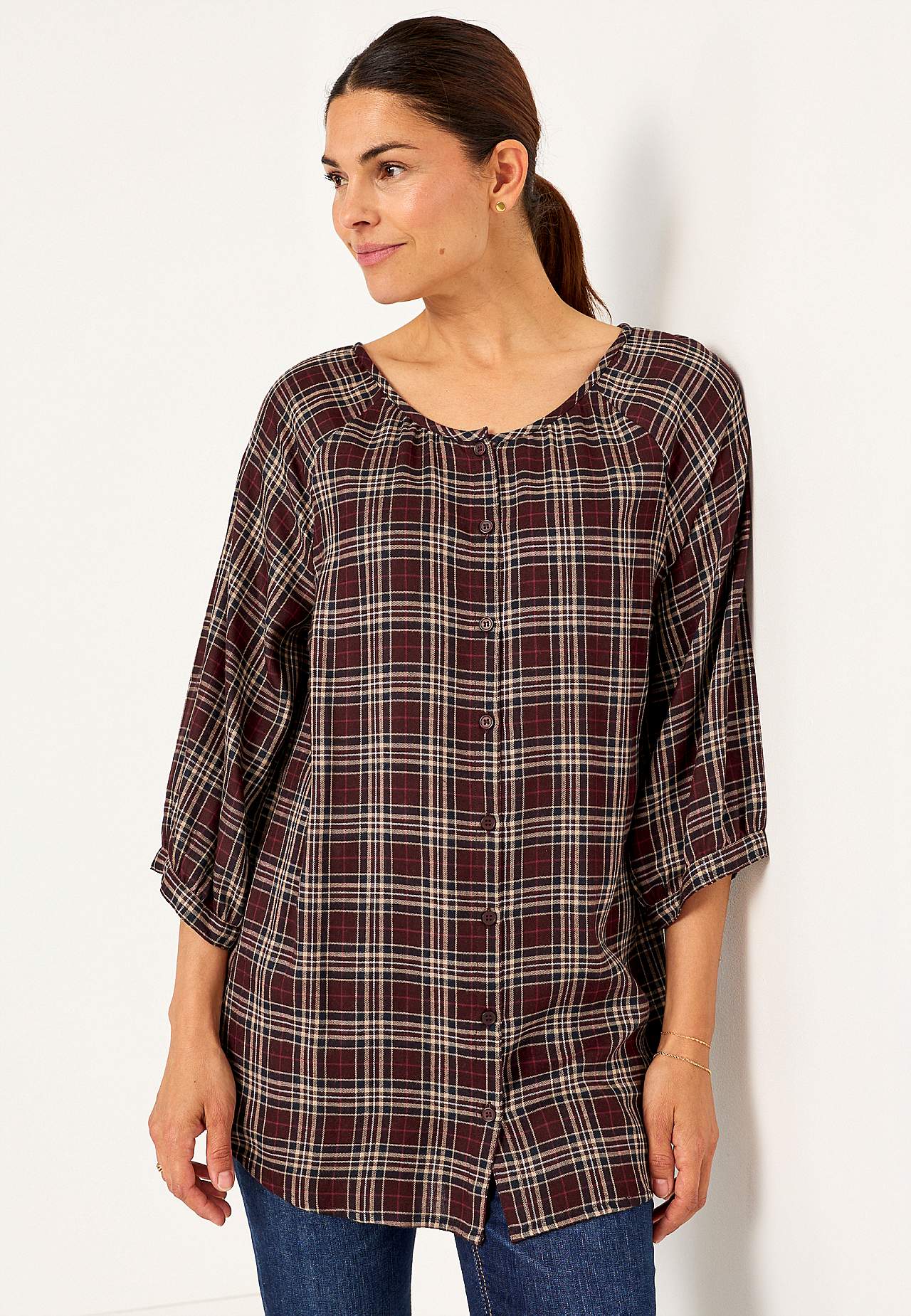 Checked, woven tunic