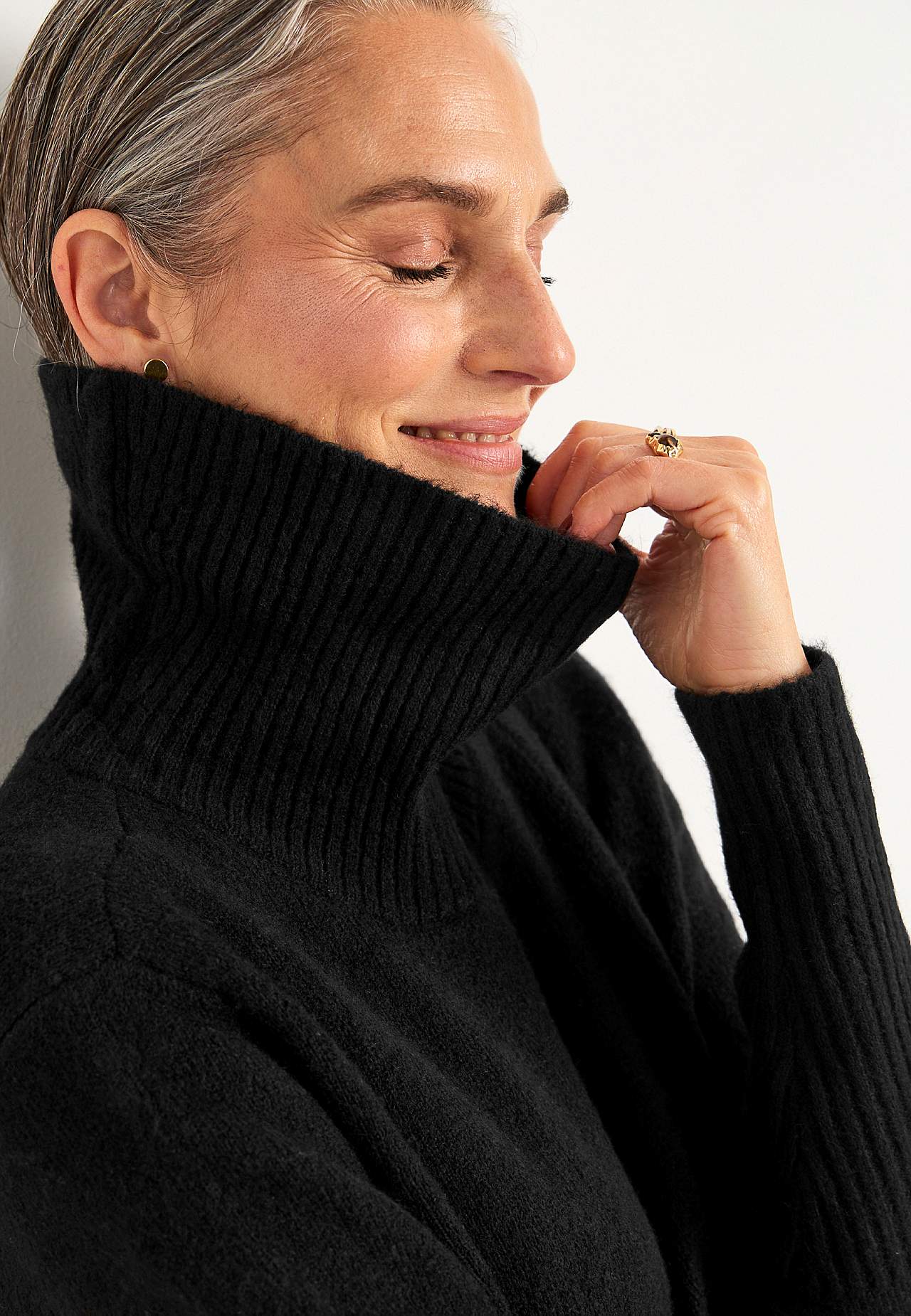 Knitted polo shirt with wrap detail at front