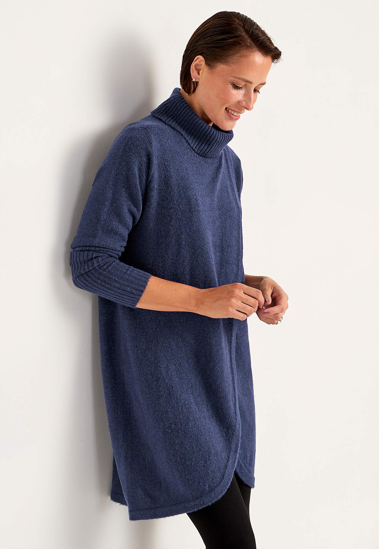 Knitted polo shirt with wrap detail at front