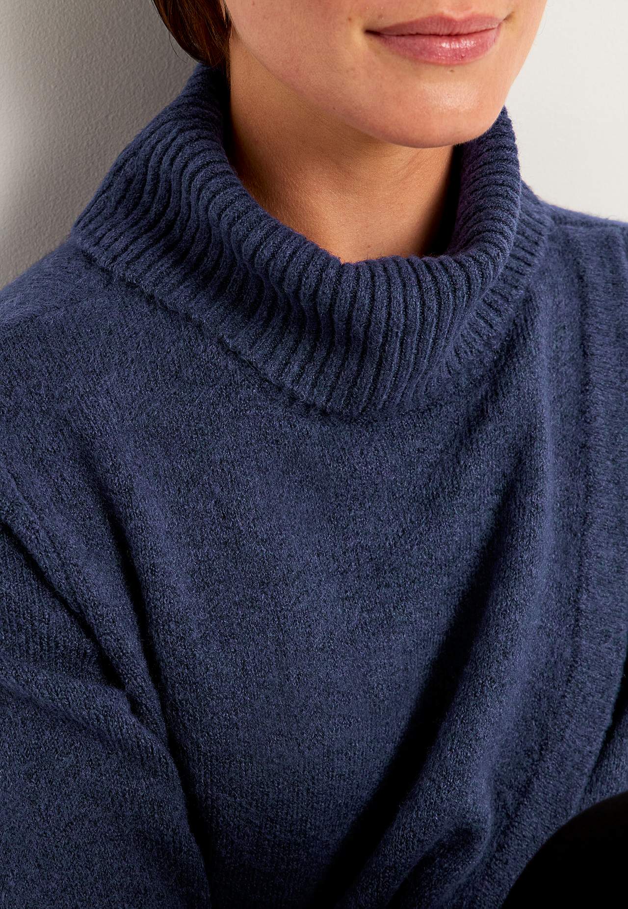 Knitted polo shirt with wrap detail at front