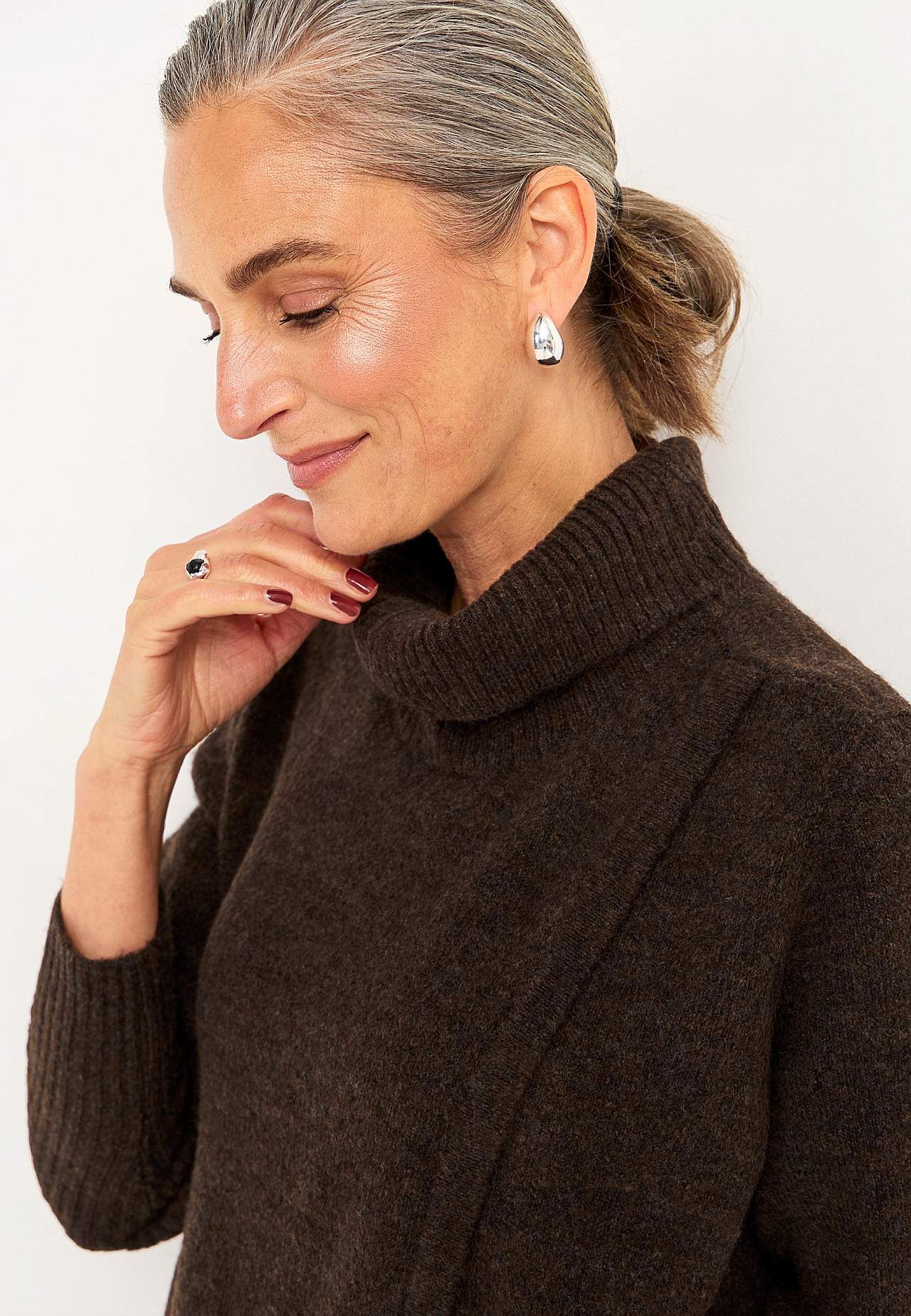Knitted polo shirt with wrap detail at front