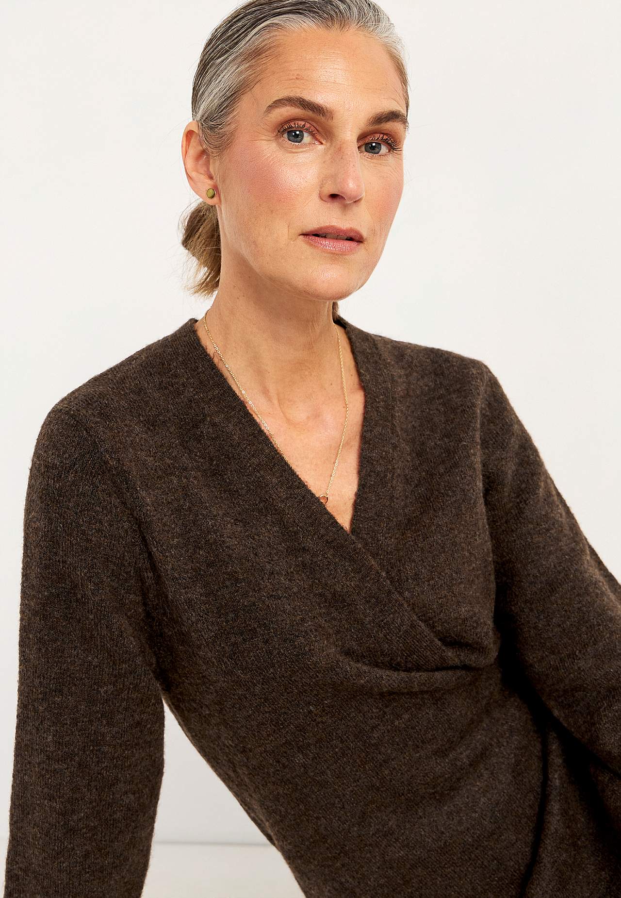 Knitted dress with wrap design