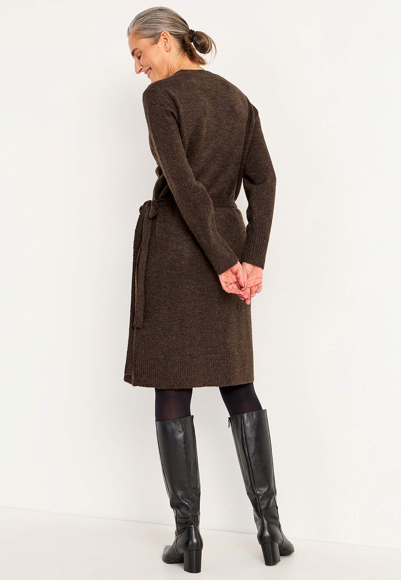 Knitted dress with wrap design