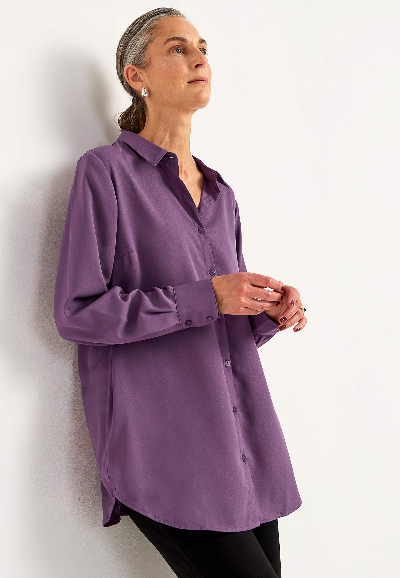 Woven long shirt