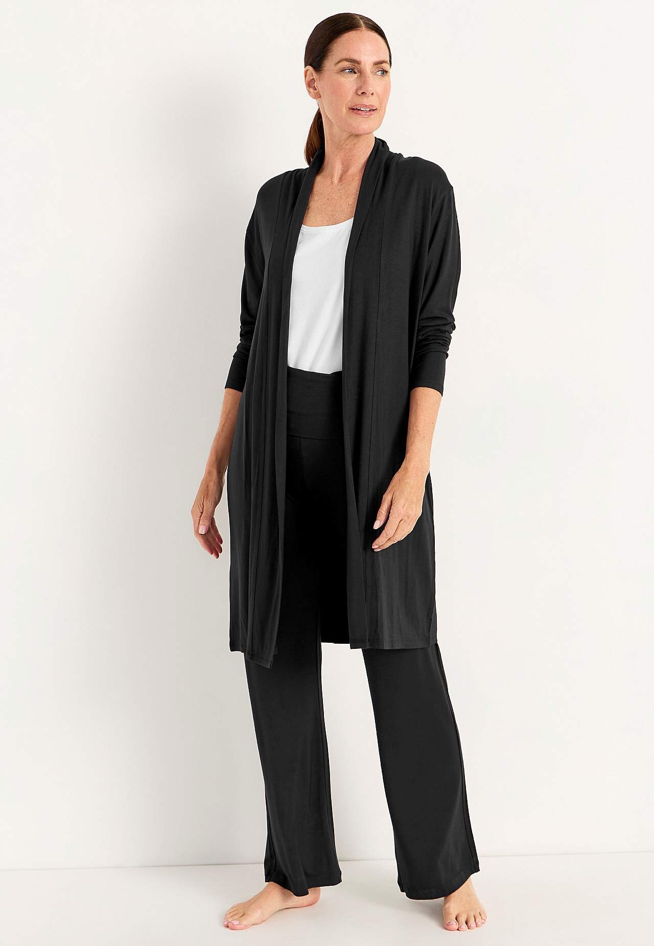 Long cardigan in tricot