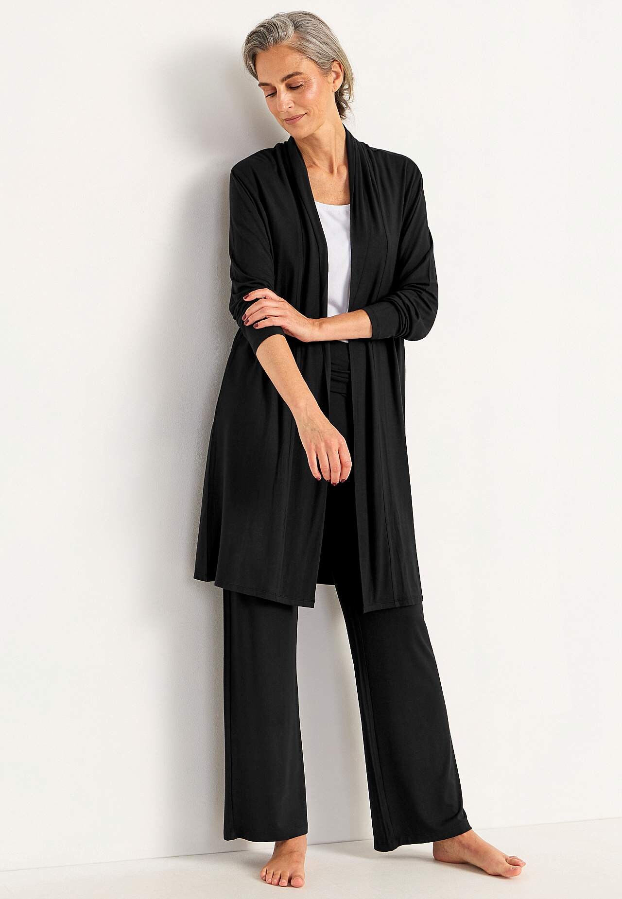 Long cardigan in tricot