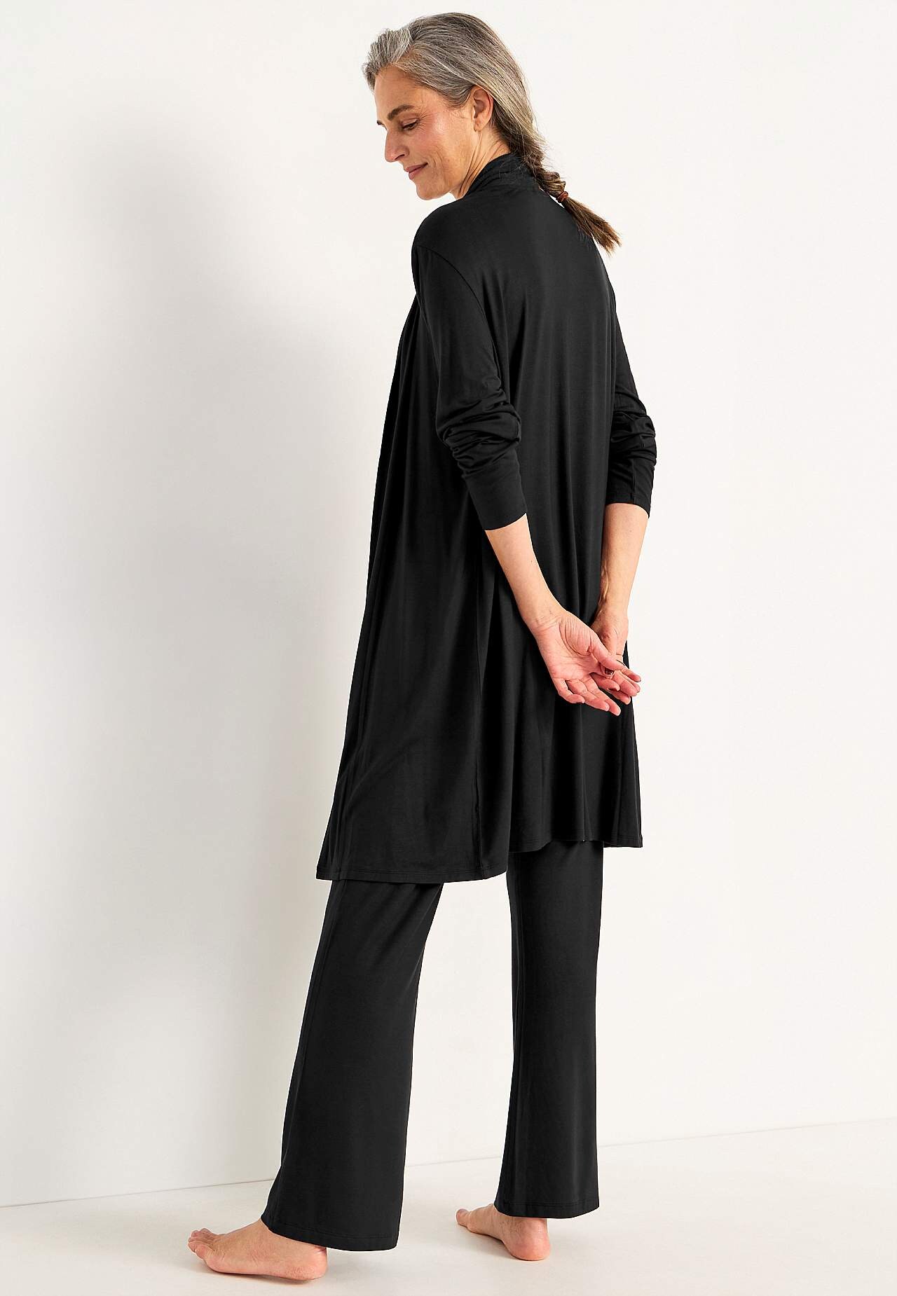 Long cardigan in tricot