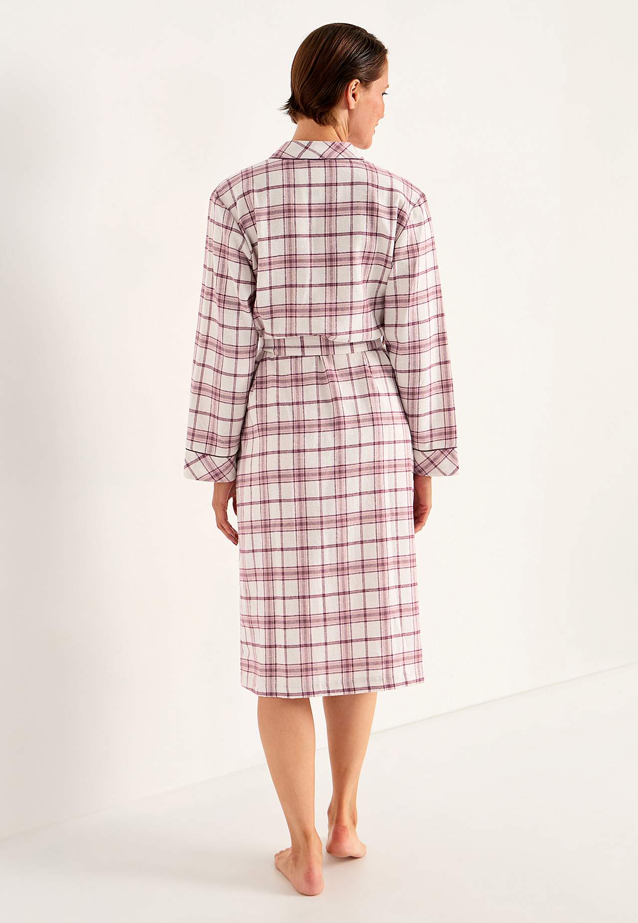 Checked robe in flannel