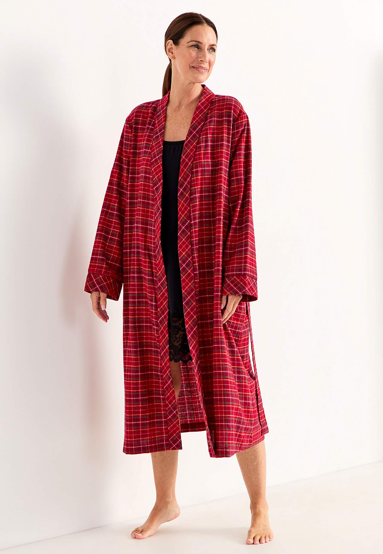 Checked robe in flannel