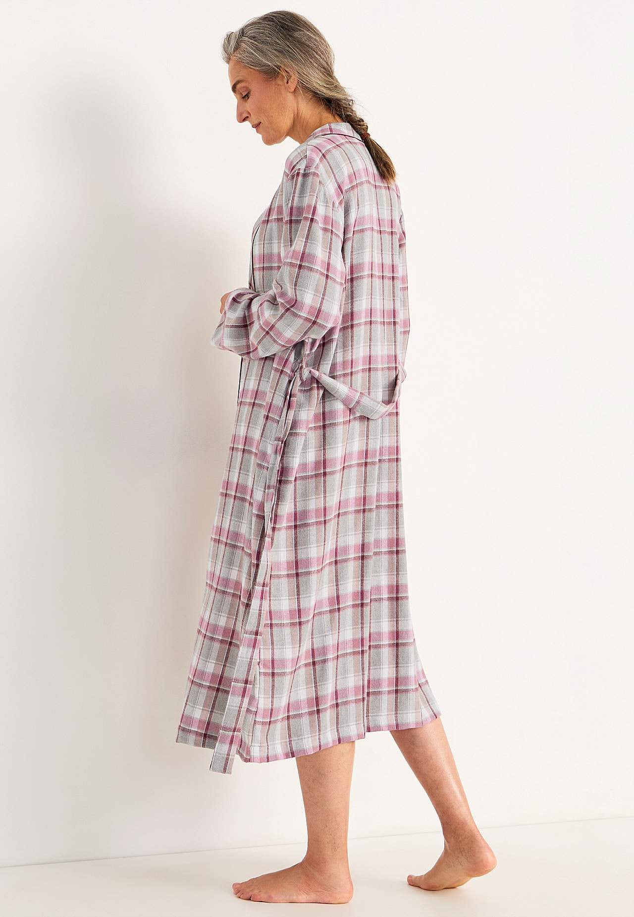 Checked robe in flannel