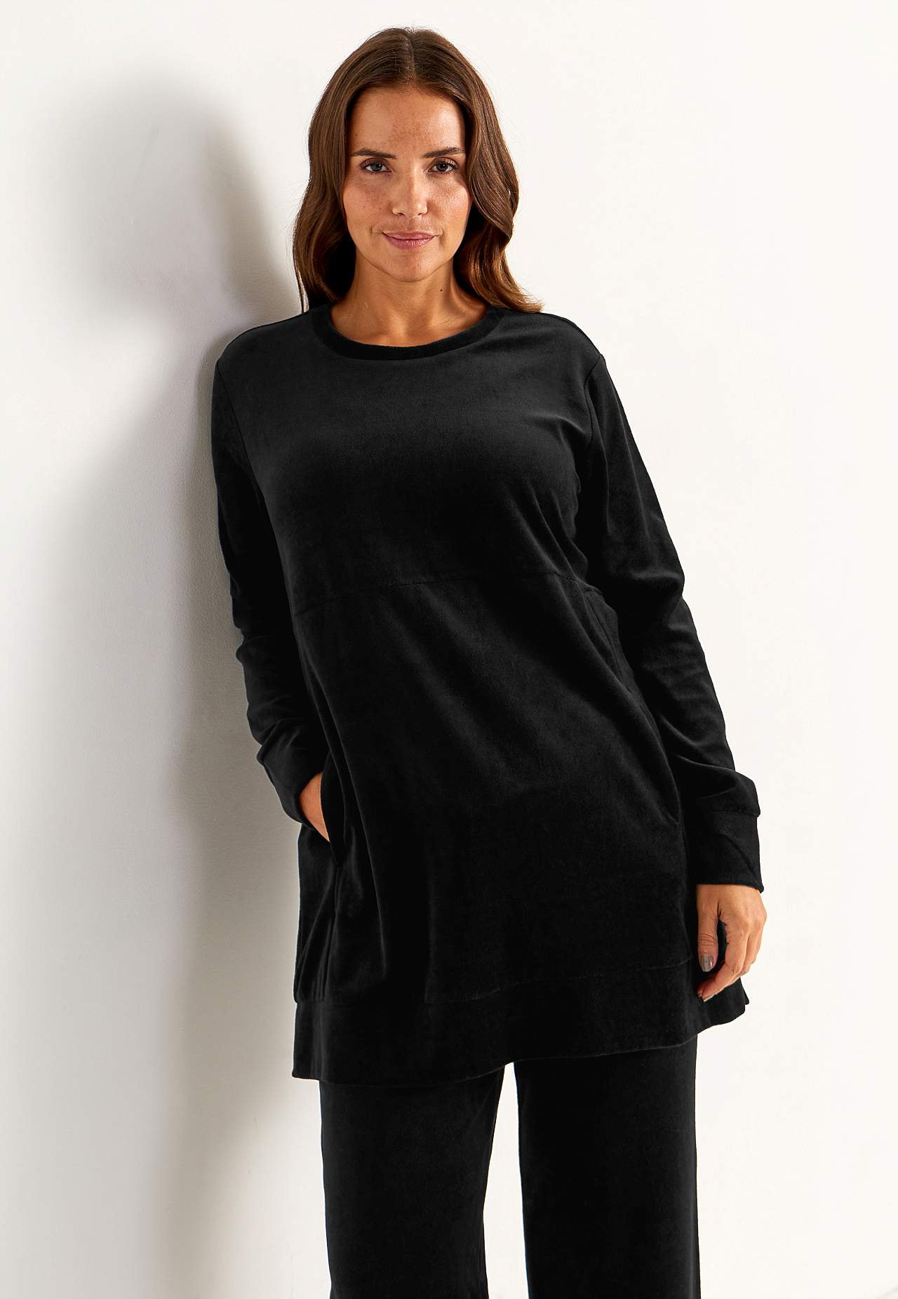 Long velour tunic