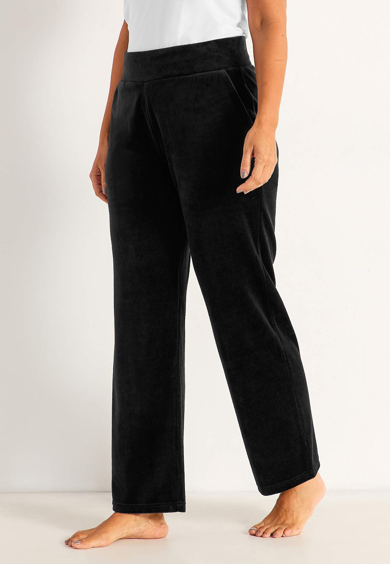 Wide velour trousers