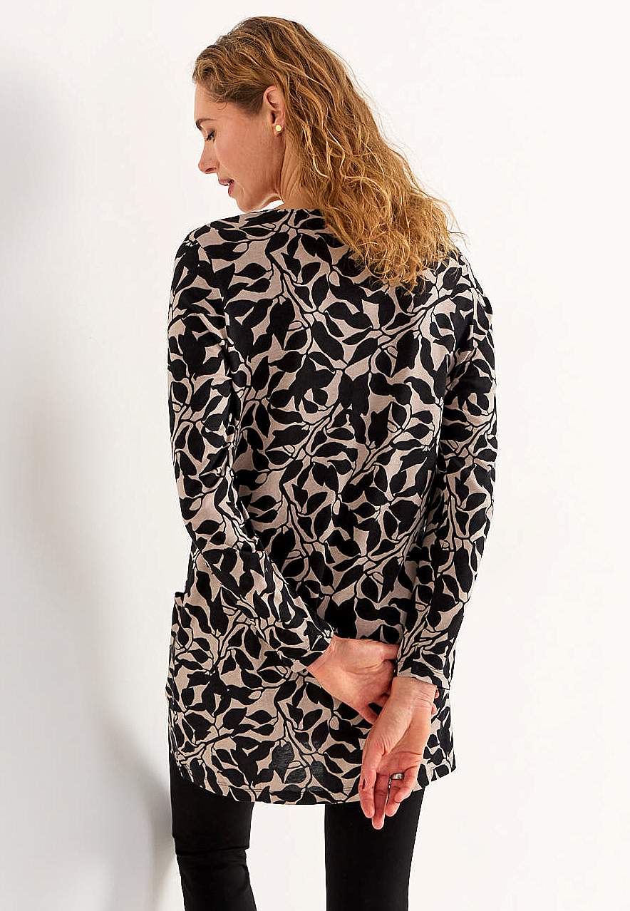 V-neck jersey tuniq with pockets