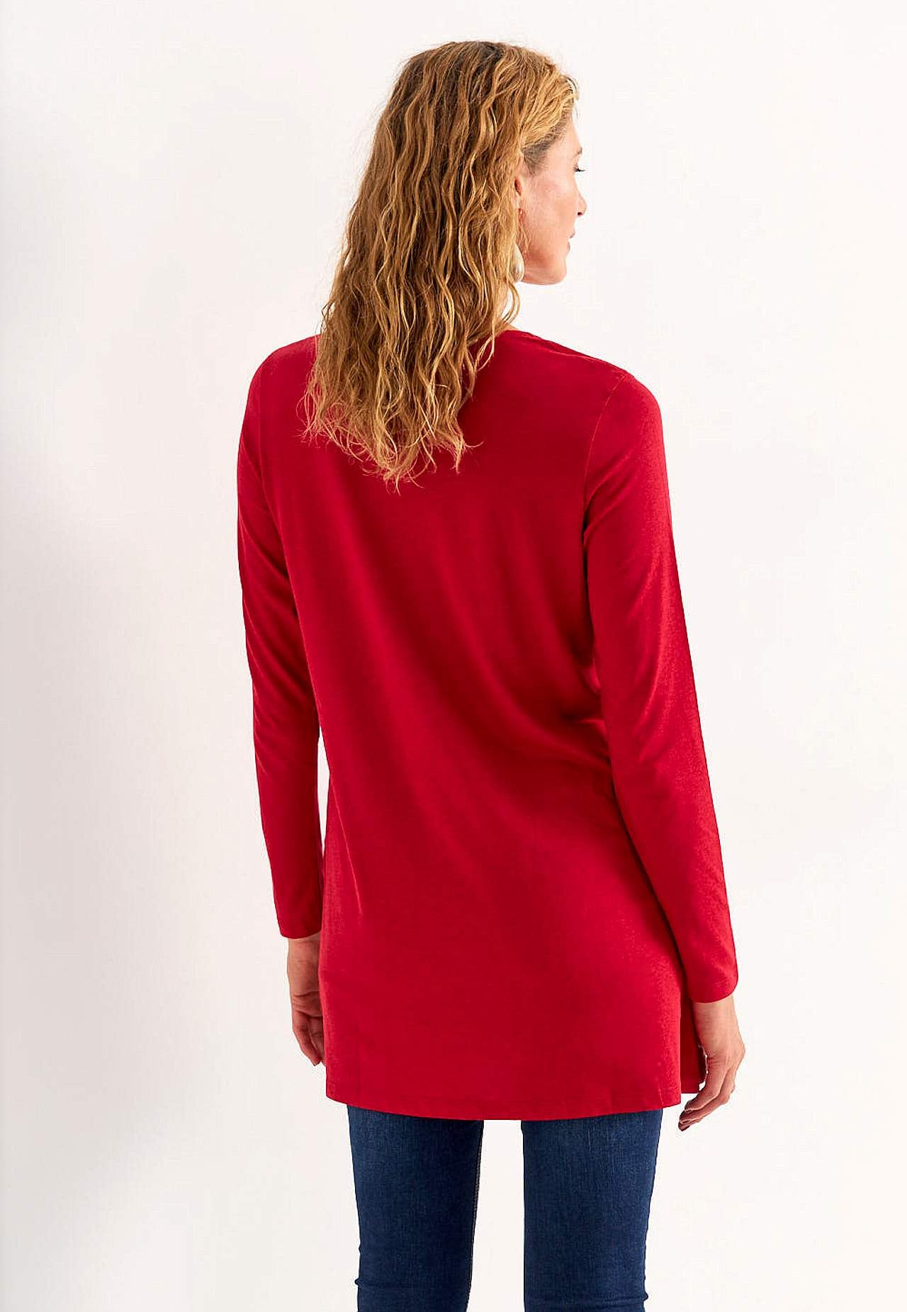V-neck jersey tuniq with pockets