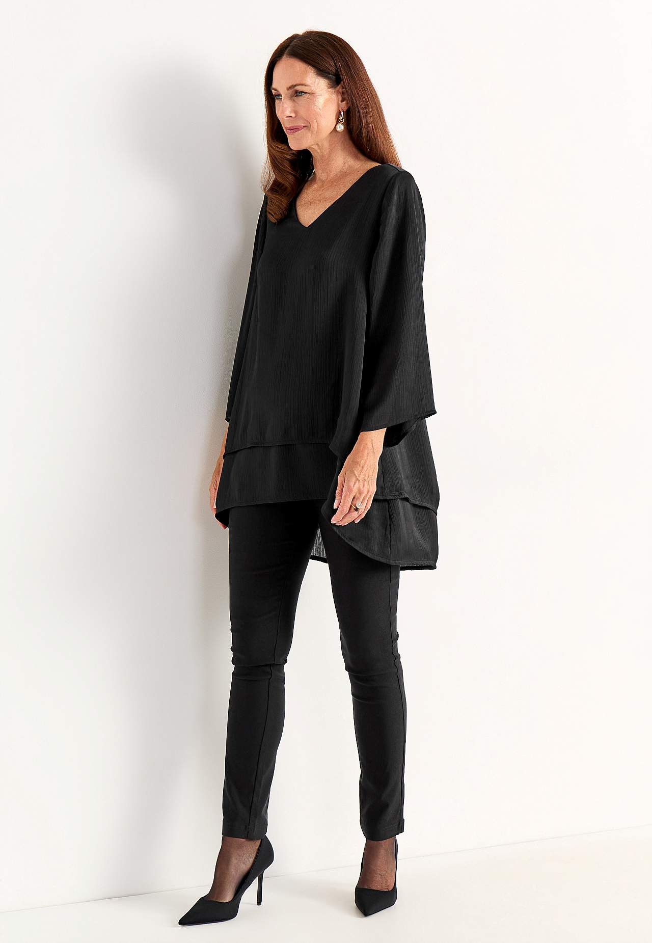 Tunic with bell sleeve