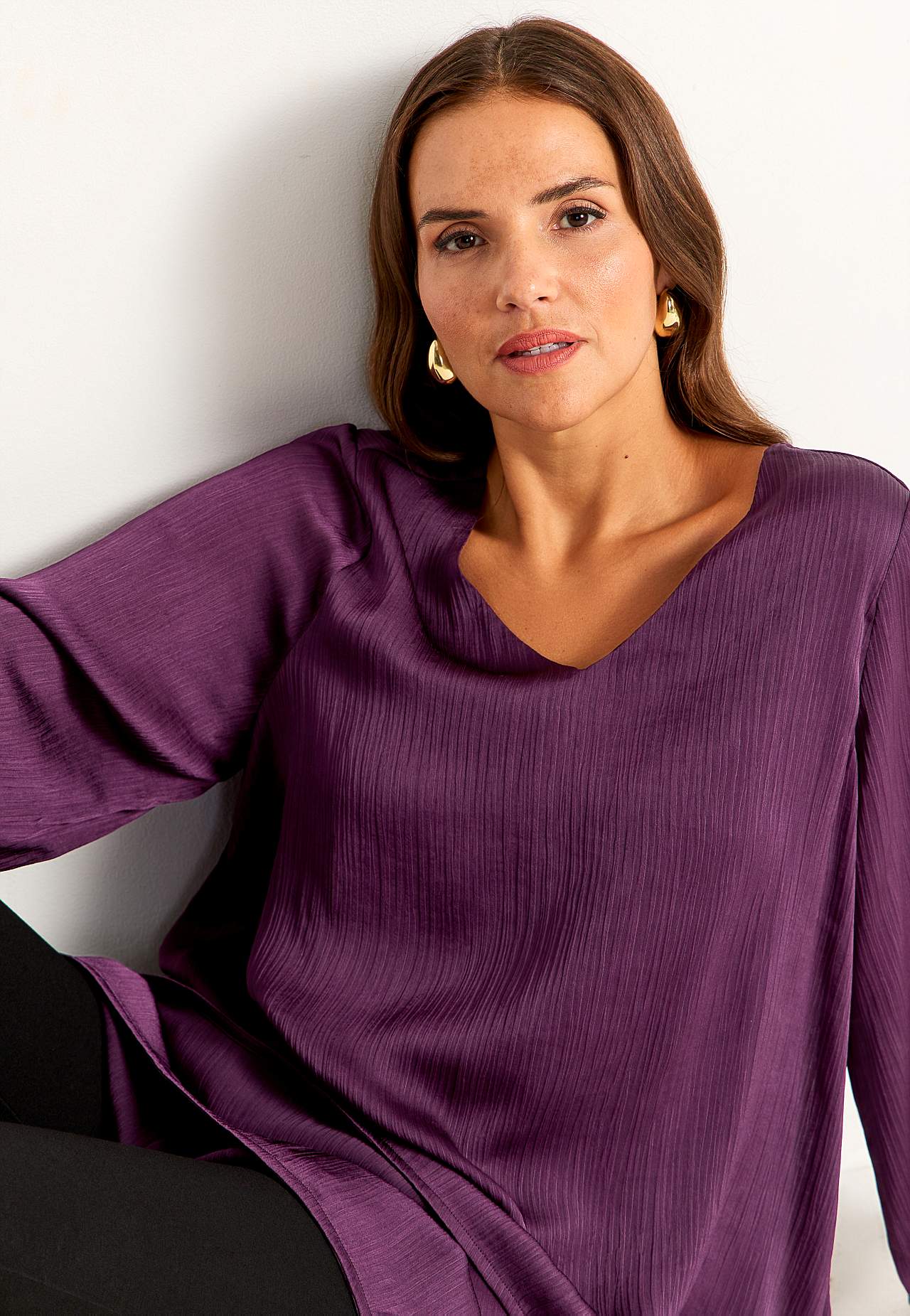 Tunic with bell sleeve