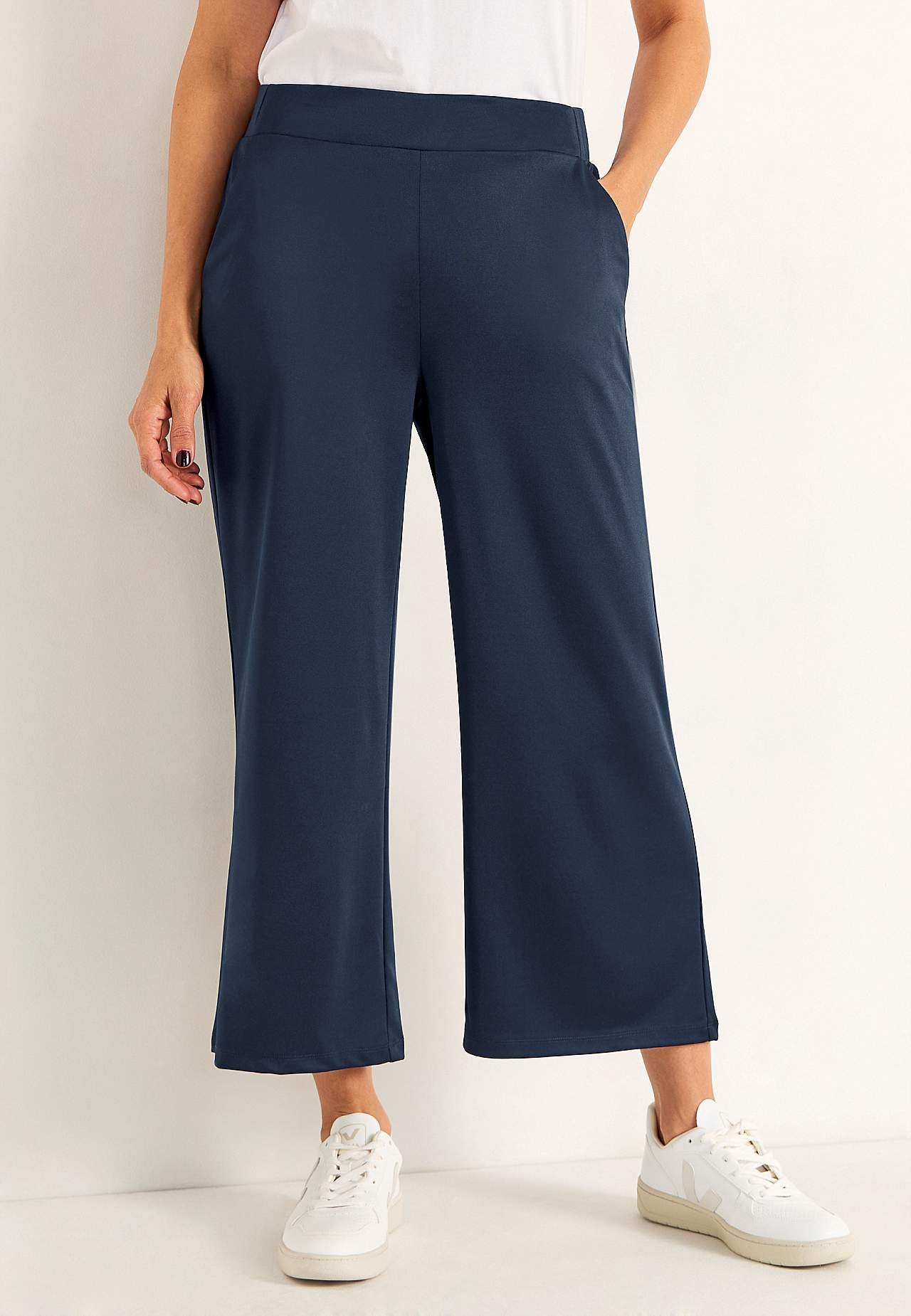 Jersey pants with ankle length