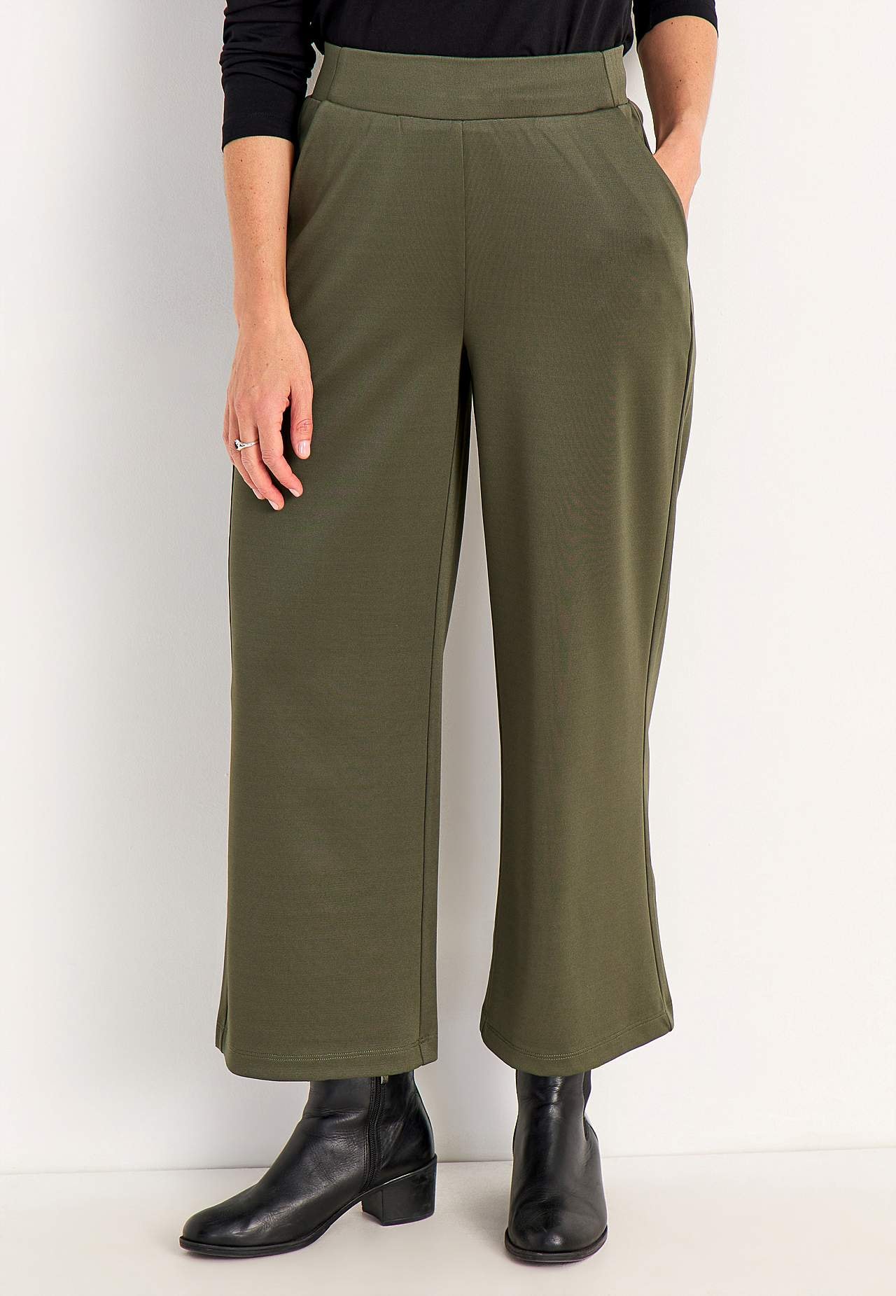 Jersey pants with ankle length