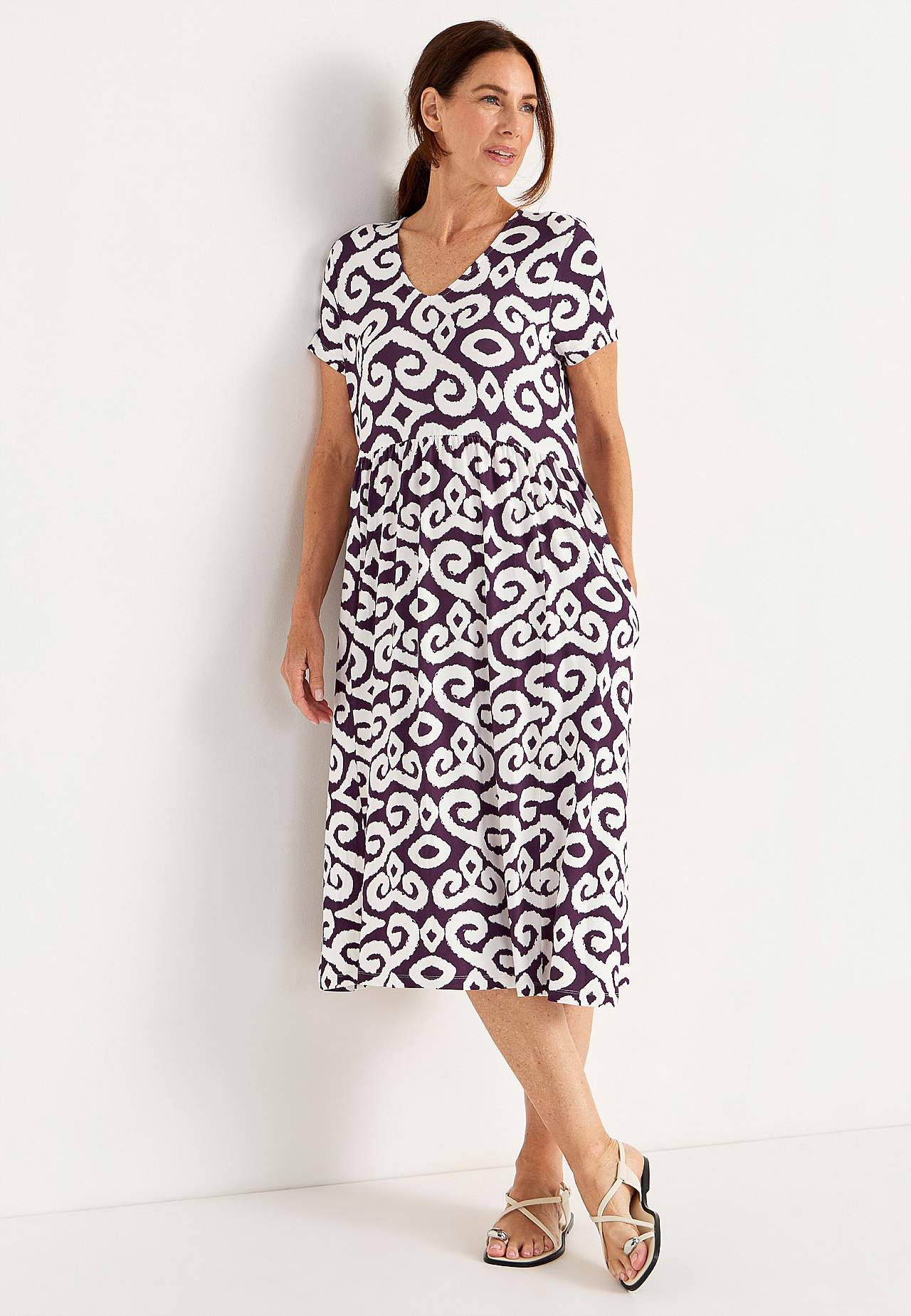 Patterned jersey dress